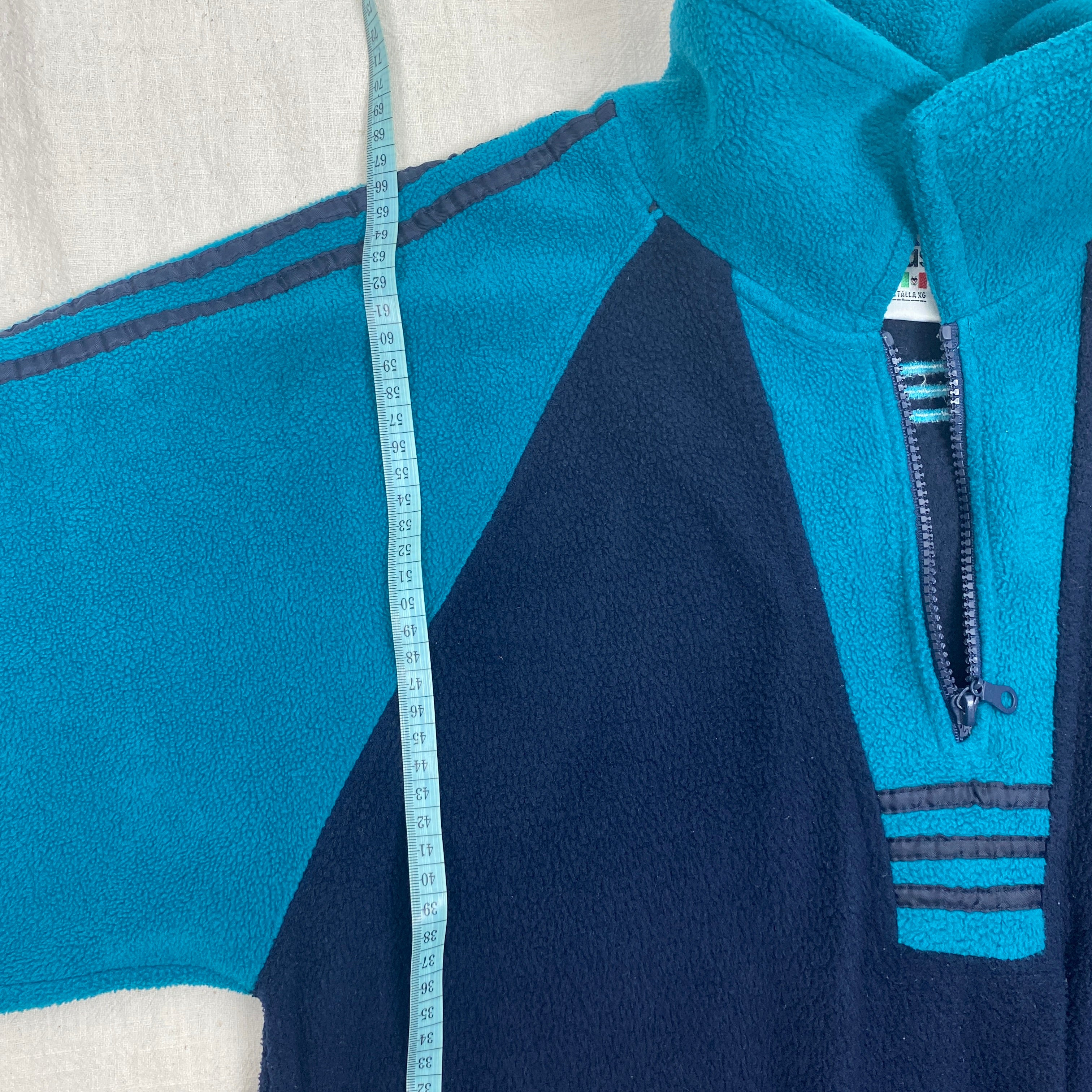 Adidas Vintage Fleece Sweatshirt, Size M, Half Zip, Y2K