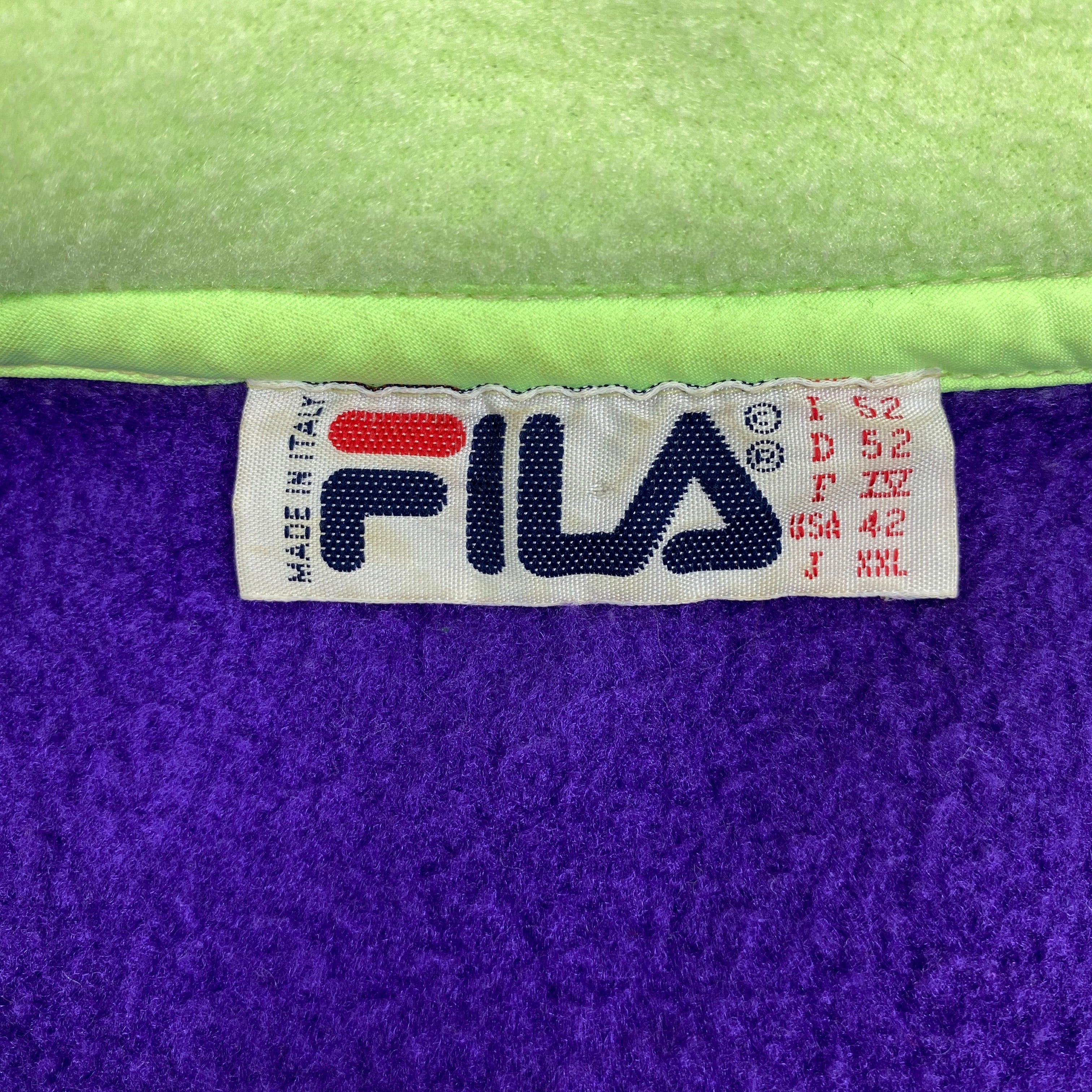 Fila Vintage Fleece Jacket, Size L, Made in Italy, 90’s