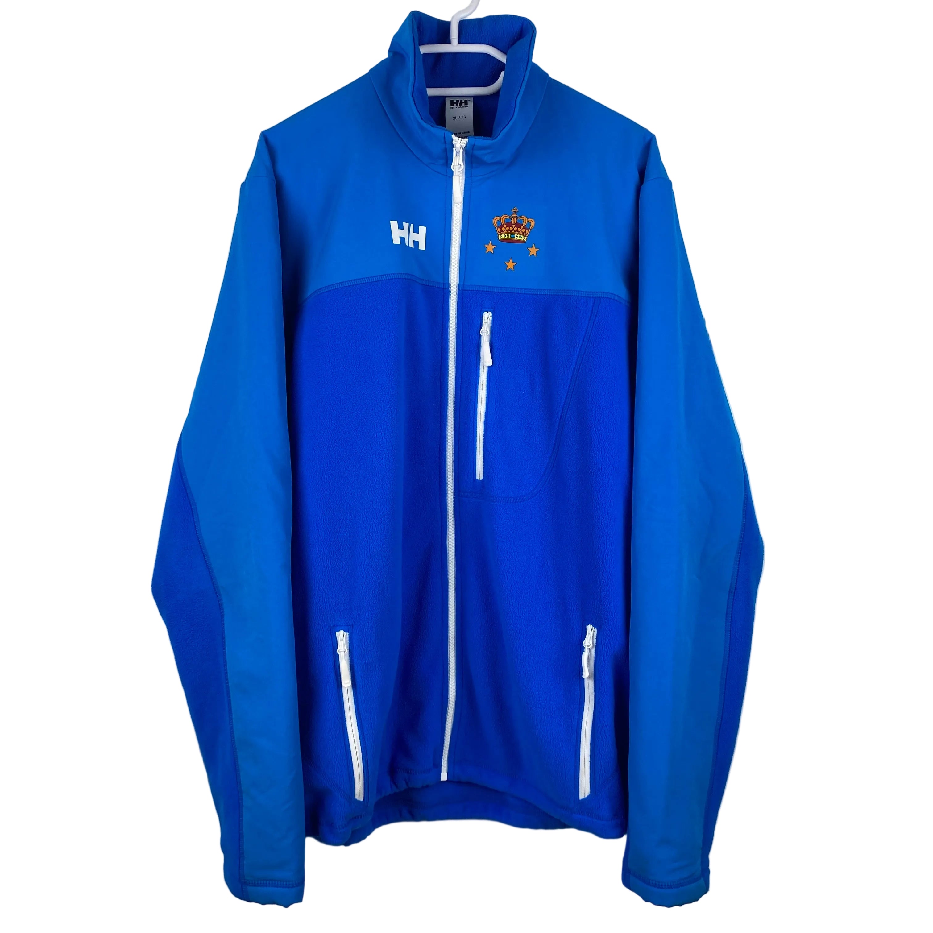 Helly Hansen Vintage Fleece Jacket, Size XL Slim Fit, Danish Royal Yacht Club, Y2K