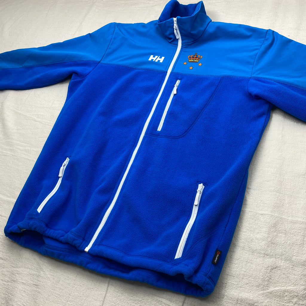 Helly Hansen Vintage Fleece Jacket, Size XL Slim Fit, Danish Royal Yacht Club, Y2K