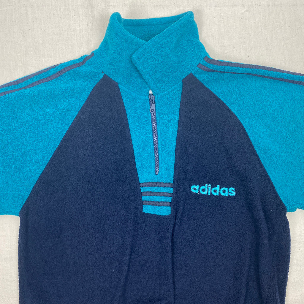 Adidas Vintage Fleece Sweatshirt, Size M, Half Zip, Y2K