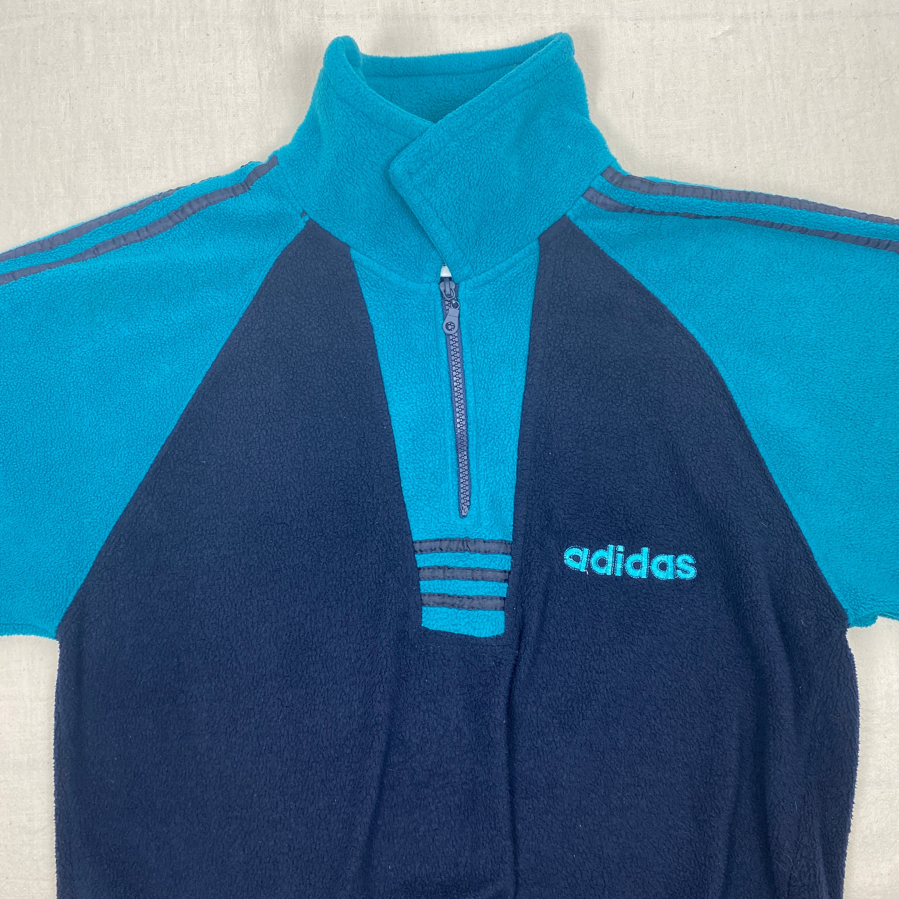 Adidas Vintage Fleece Sweatshirt, Size M, Half Zip, Y2K