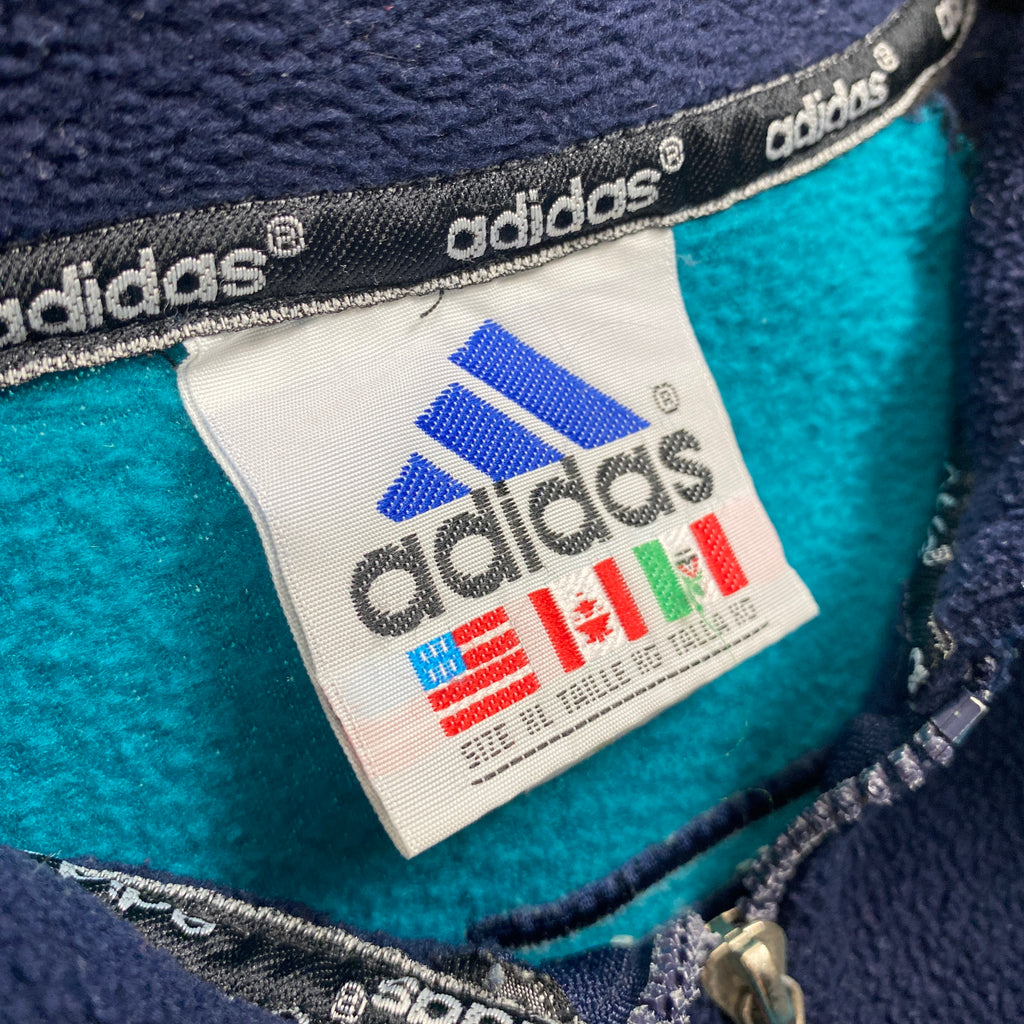 Adidas Vintage Fleece Sweatshirt, Size M, Half Zip, Y2K
