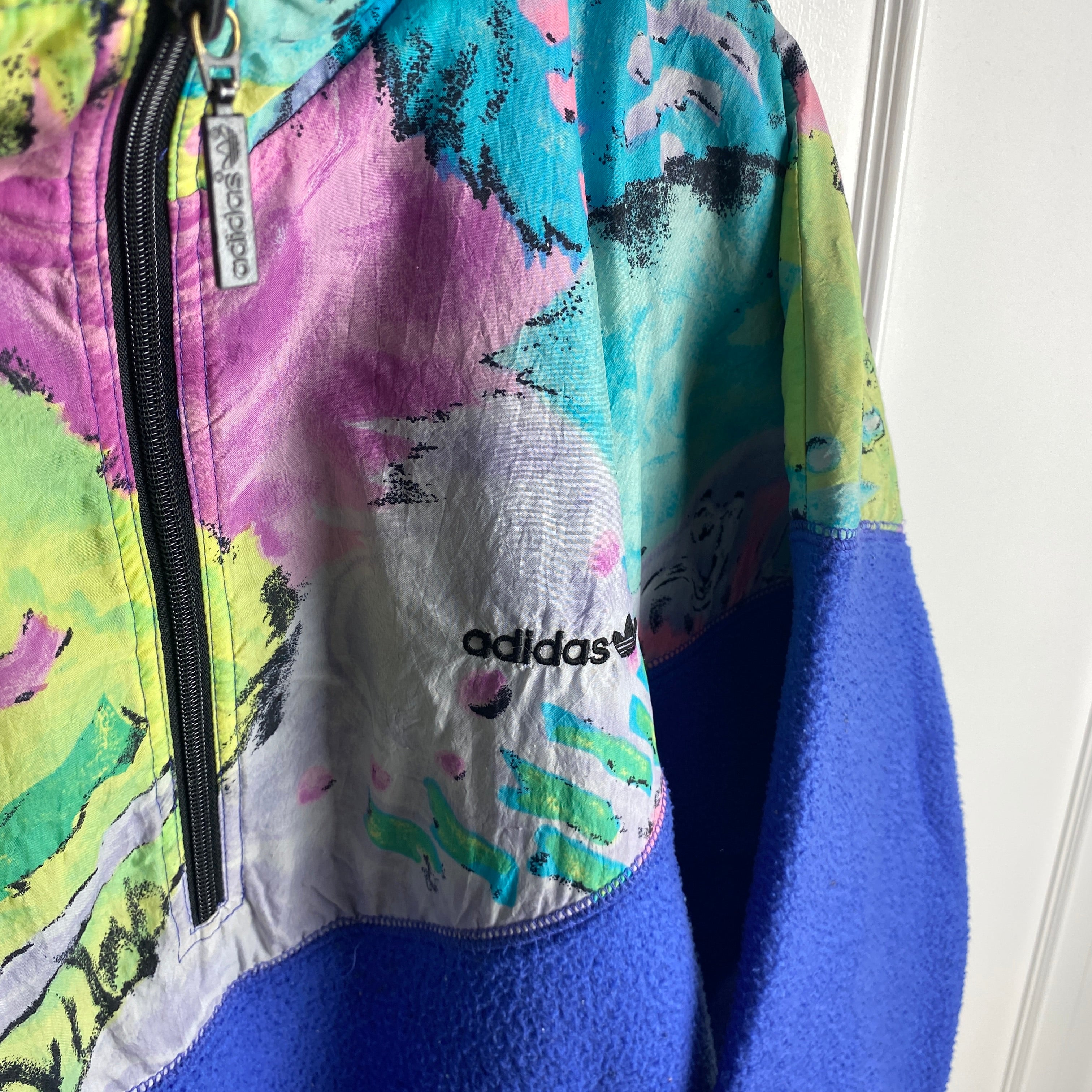 Adidas Vintage Fleece Jacket, Size M, Half Zip, 90’s