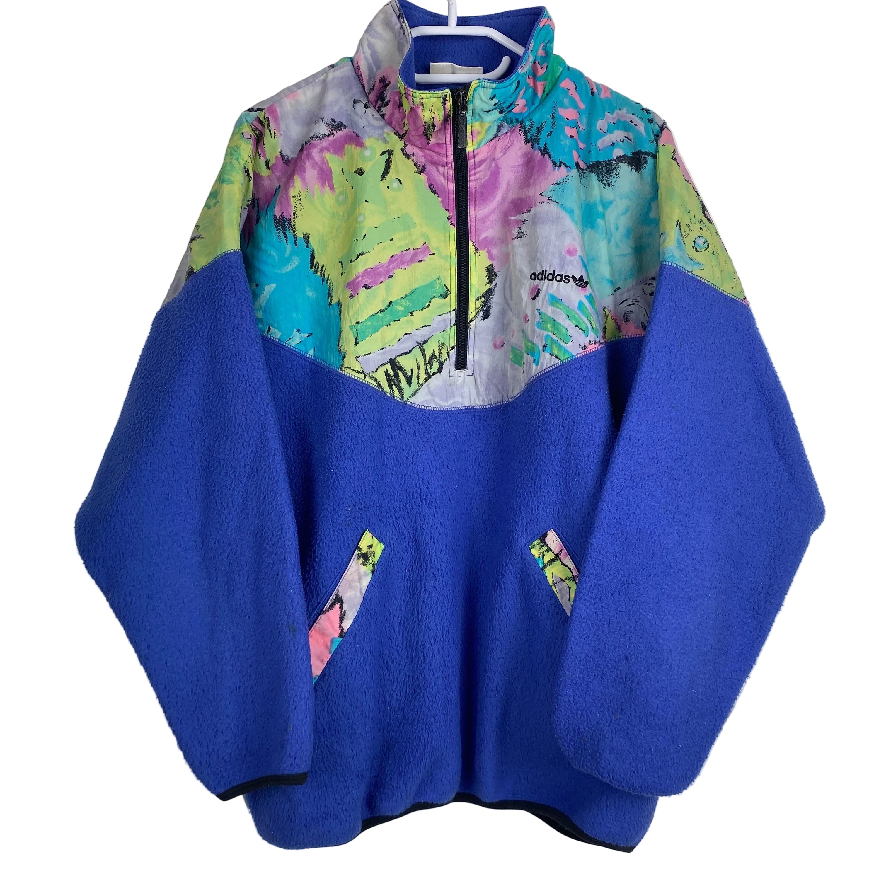 Adidas Vintage Fleece Jacket, Size M, Half Zip, 90’s