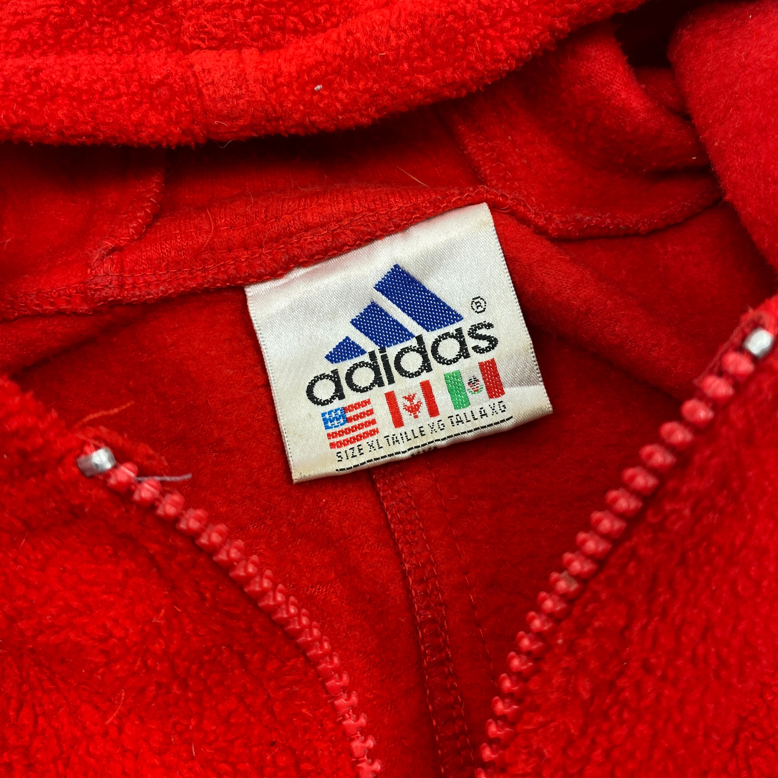 Adidas Vintage Fleece Hoodie, Size M, Embroidered logo, 90’s, Y2K