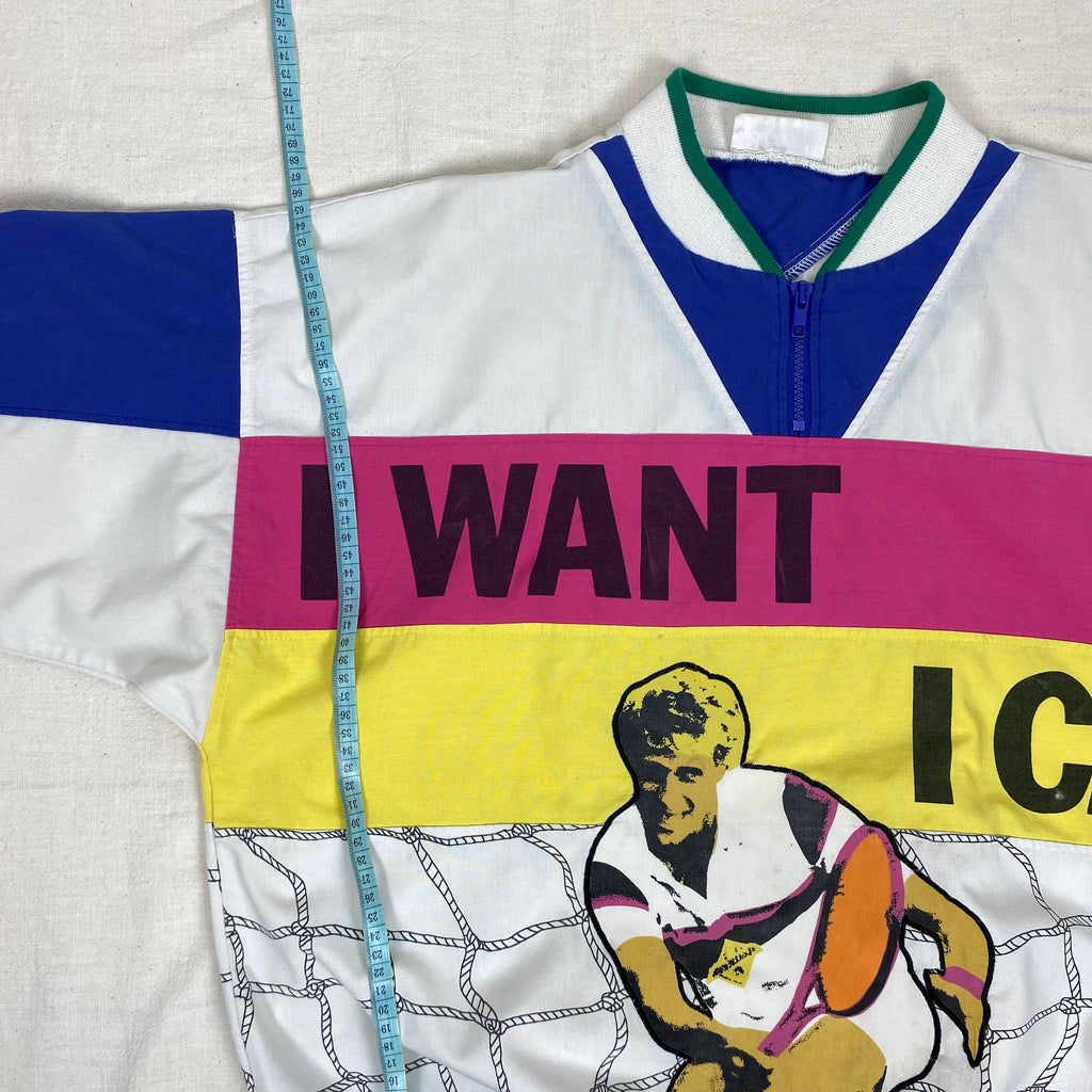 Adidas Vintage Sweatshirt, Size L, I Want I Can, Tennis, 80’s/90’s
