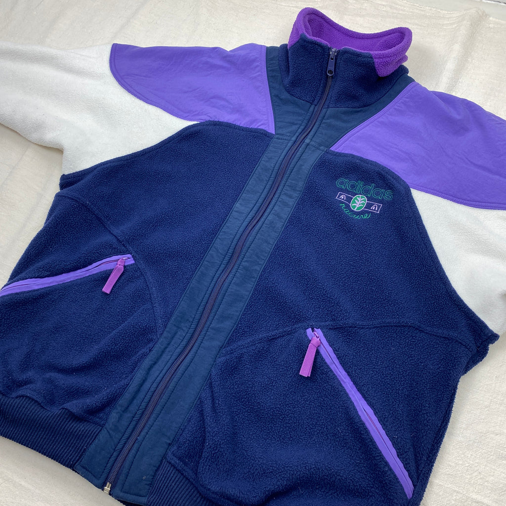 Adidas Vintage Fleece Jacket, Size L, Full Zip, 90’s