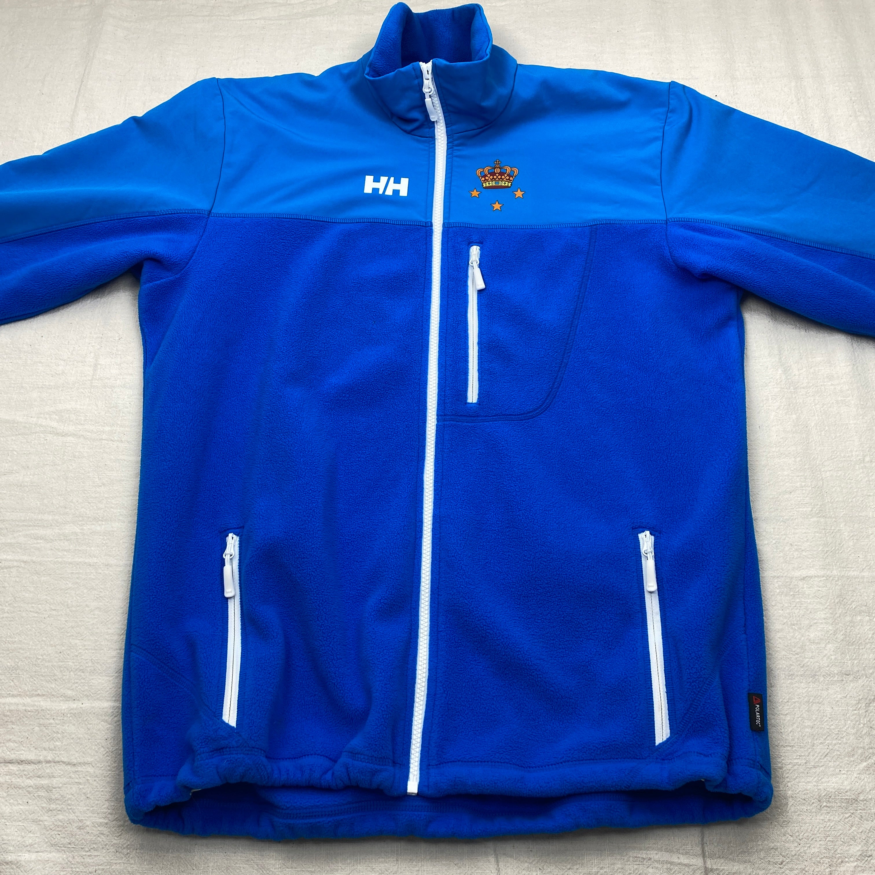 Helly Hansen Vintage Fleece Jacket, Size XL Slim Fit, Danish Royal Yacht Club, Y2K