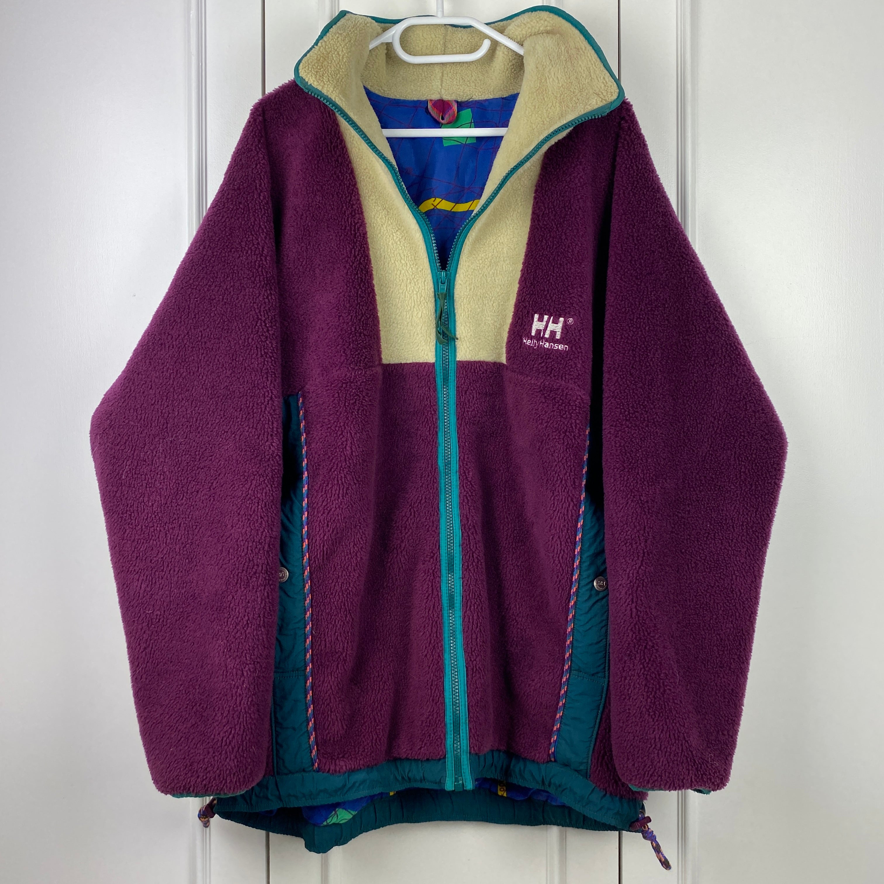Helly Hansen Vintage Fleece Jacket, Size L, Polar Fleece, 90’s