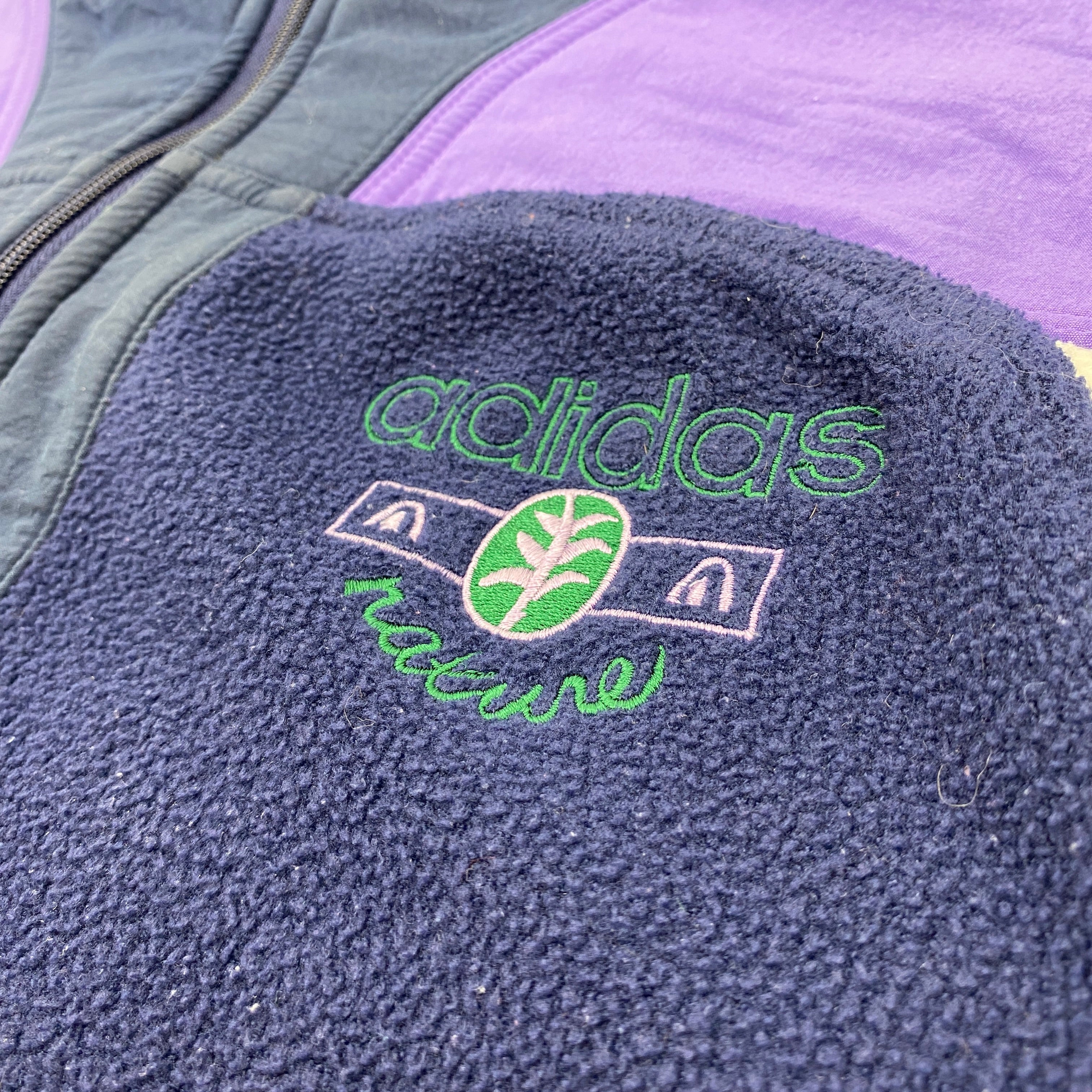 Adidas Vintage Fleece Jacket, Size L, Full Zip, 90’s