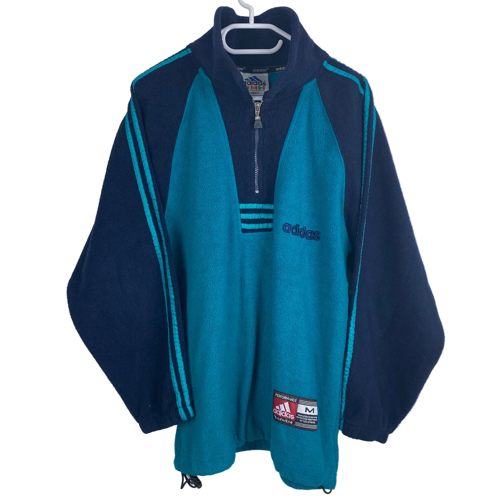 Adidas Vintage Fleece Sweatshirt, Size M, Half Zip, Y2K