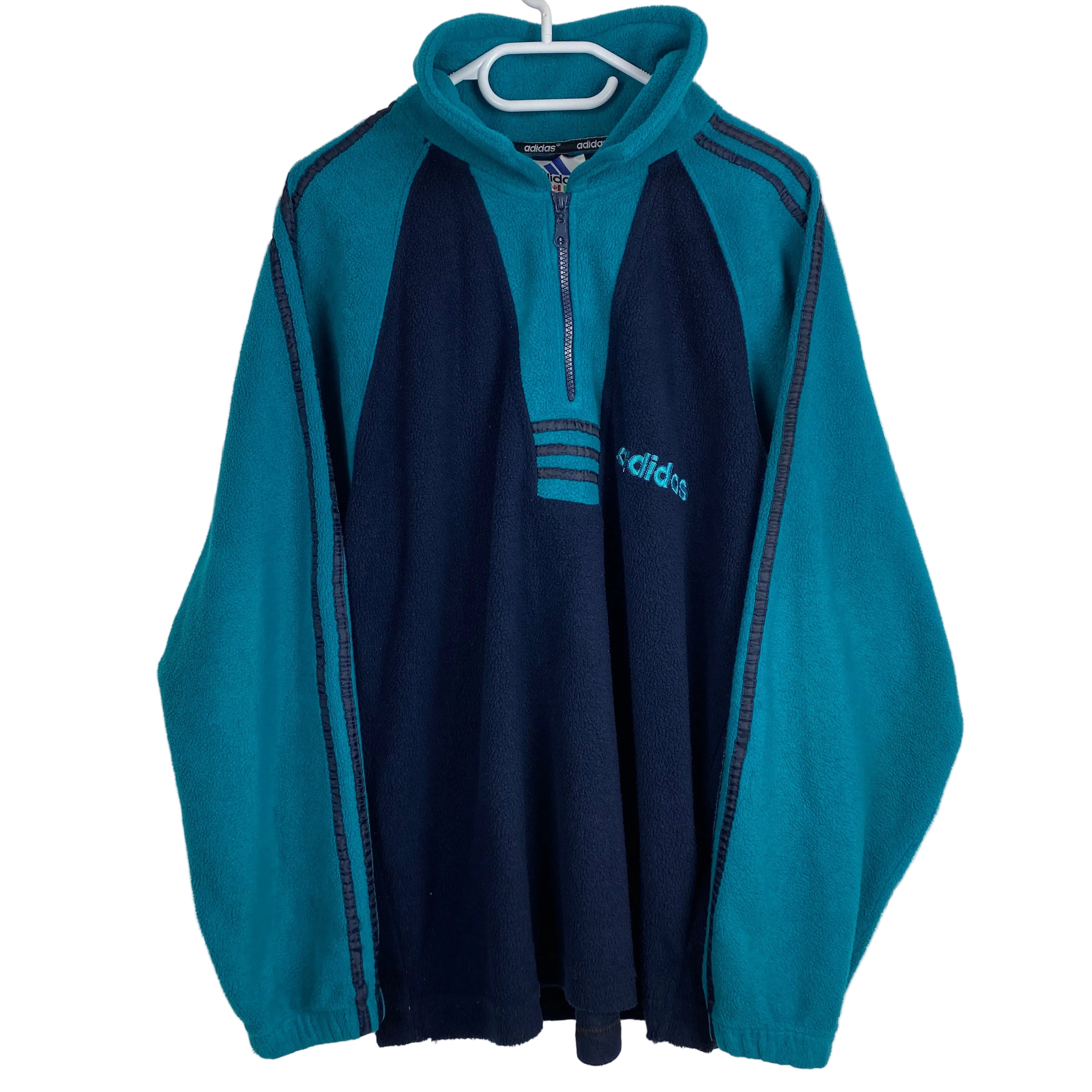 Adidas Vintage Fleece Sweatshirt, Size M, Half Zip, Y2K