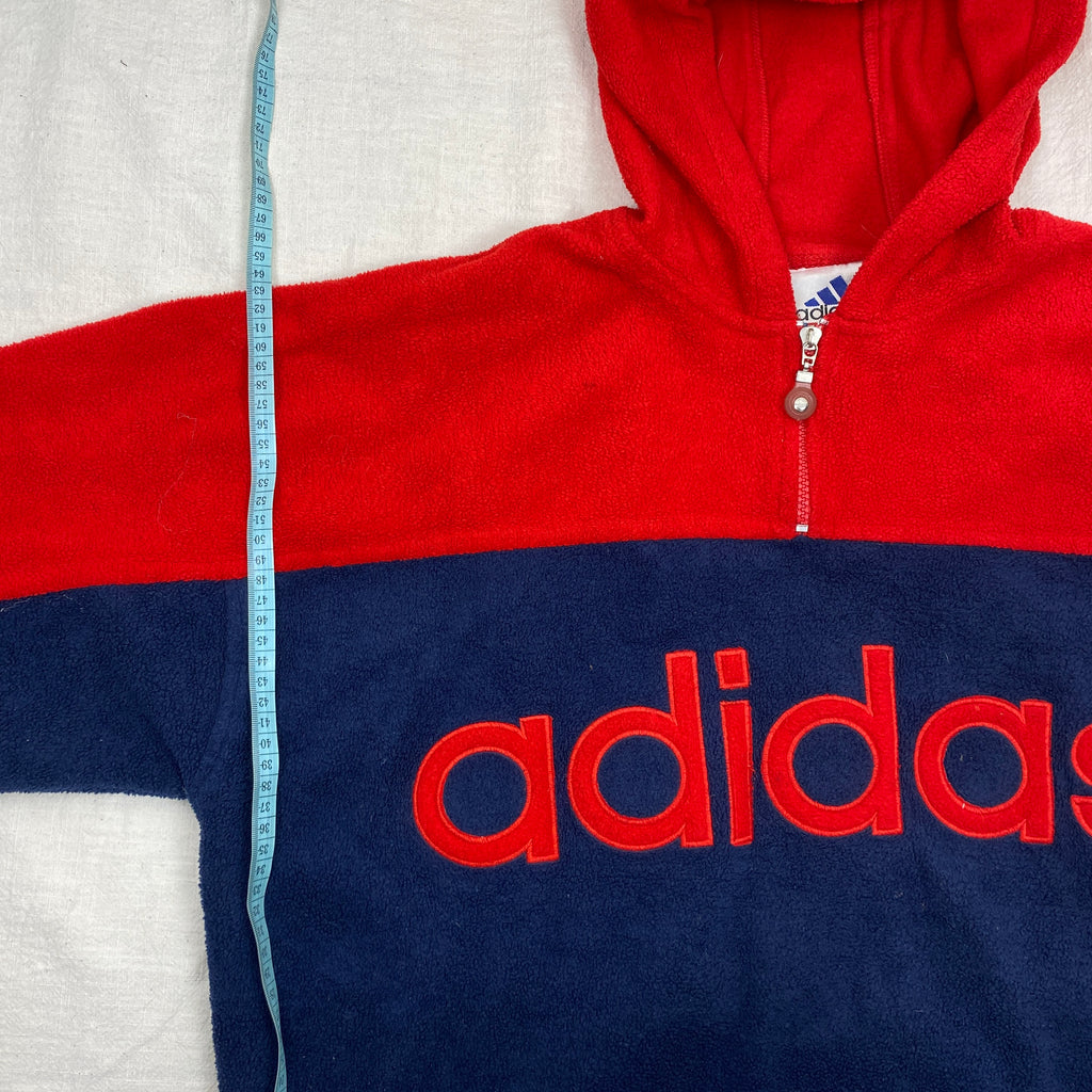 Adidas Vintage Fleece Hoodie, Size M, Embroidered logo, 90’s, Y2K