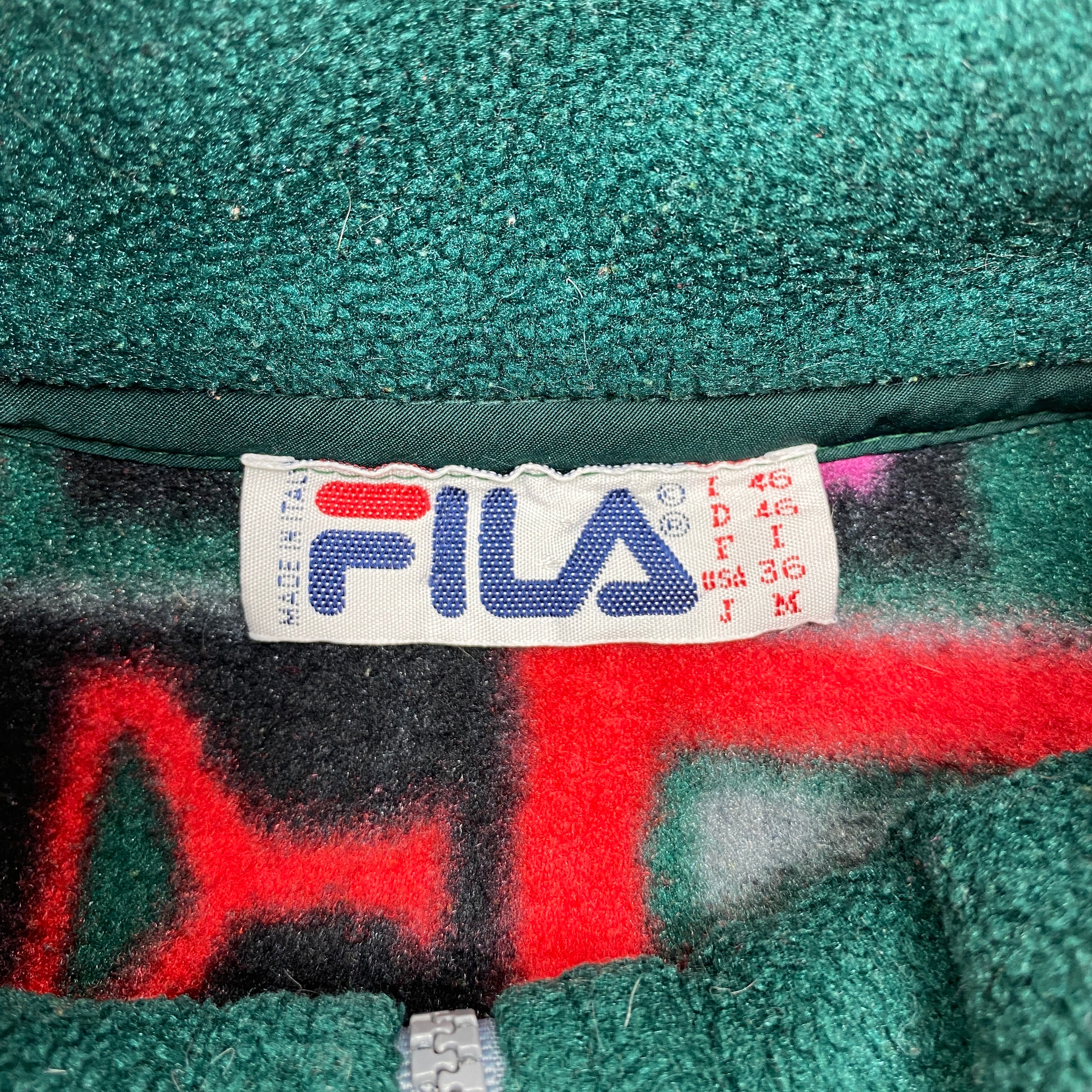 Fila Vintage Fleece Jacket, Size M, Made in Italy, 90’s