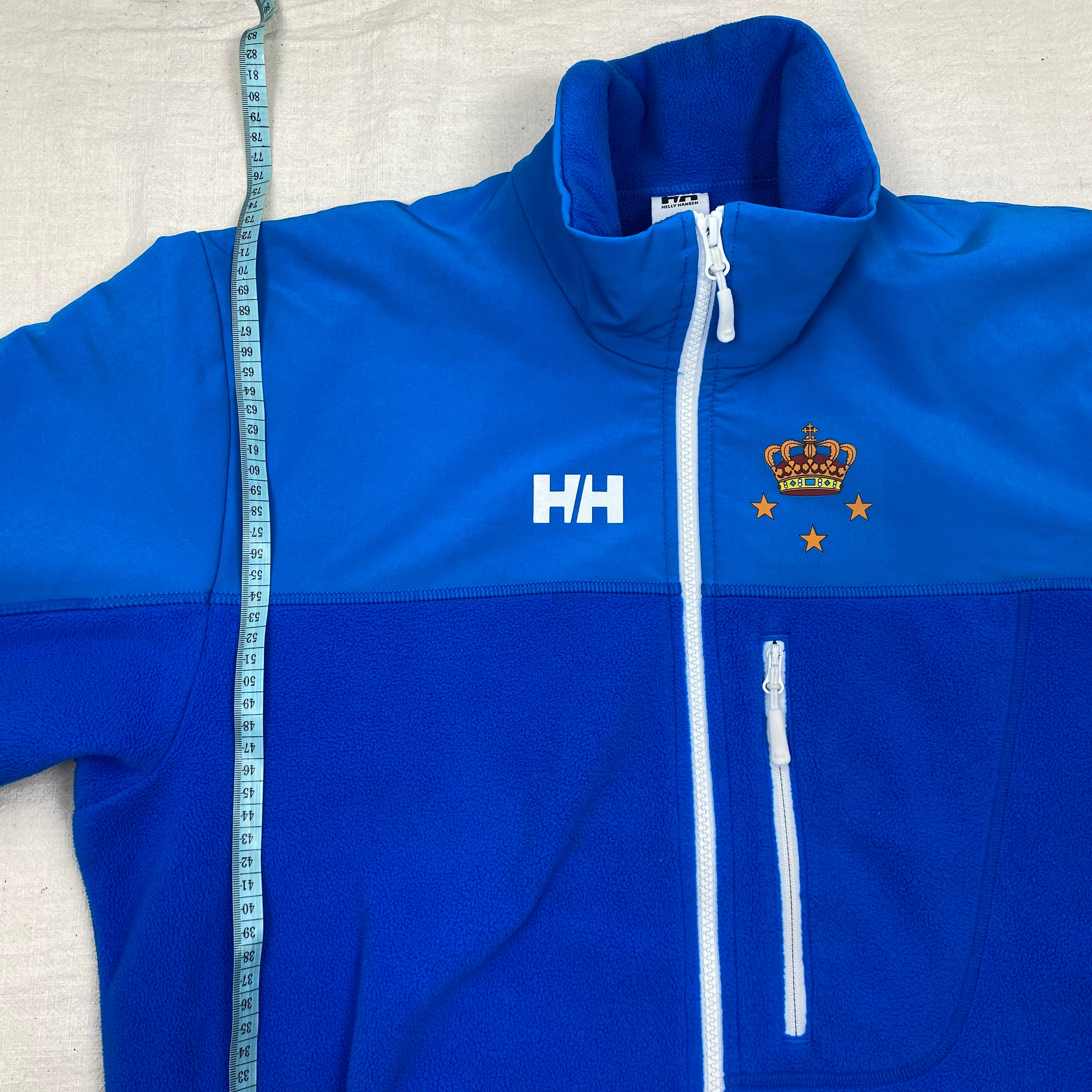 Helly Hansen Vintage Fleece Jacket, Size XL Slim Fit, Danish Royal Yacht Club, Y2K