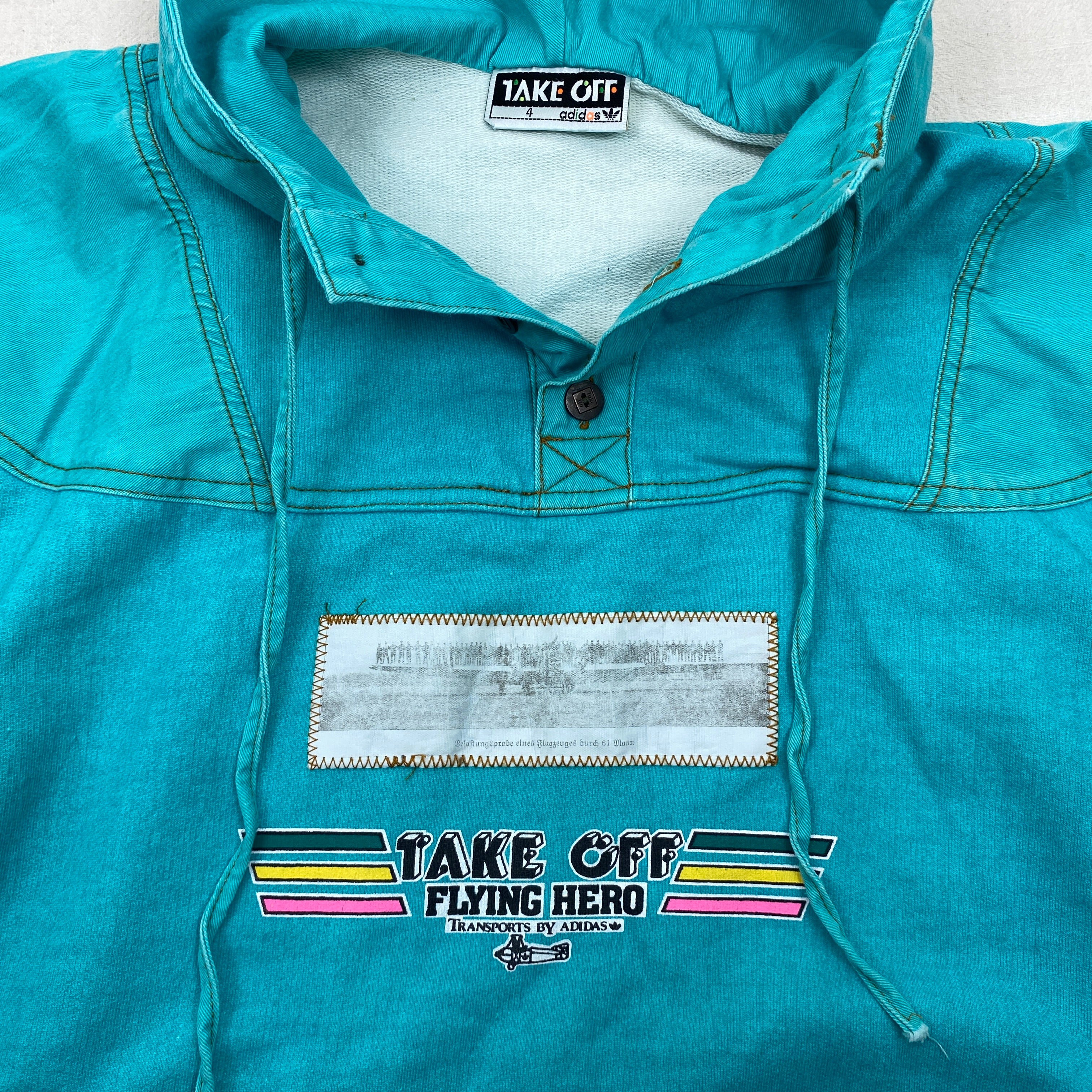 Adidas Vintage Track Jacket, Size L, Denim Hoodie 1990’s, Take Off