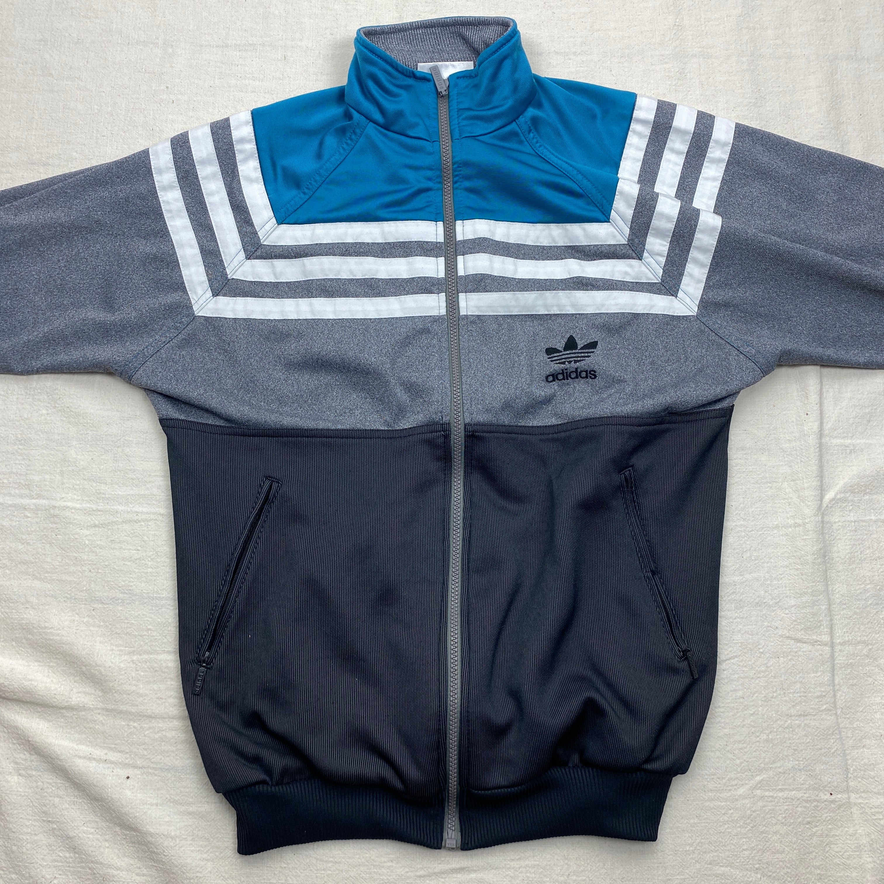 Adidas Vintage Track Jacket, Size M, Big Embroidered Logo, 90’s
