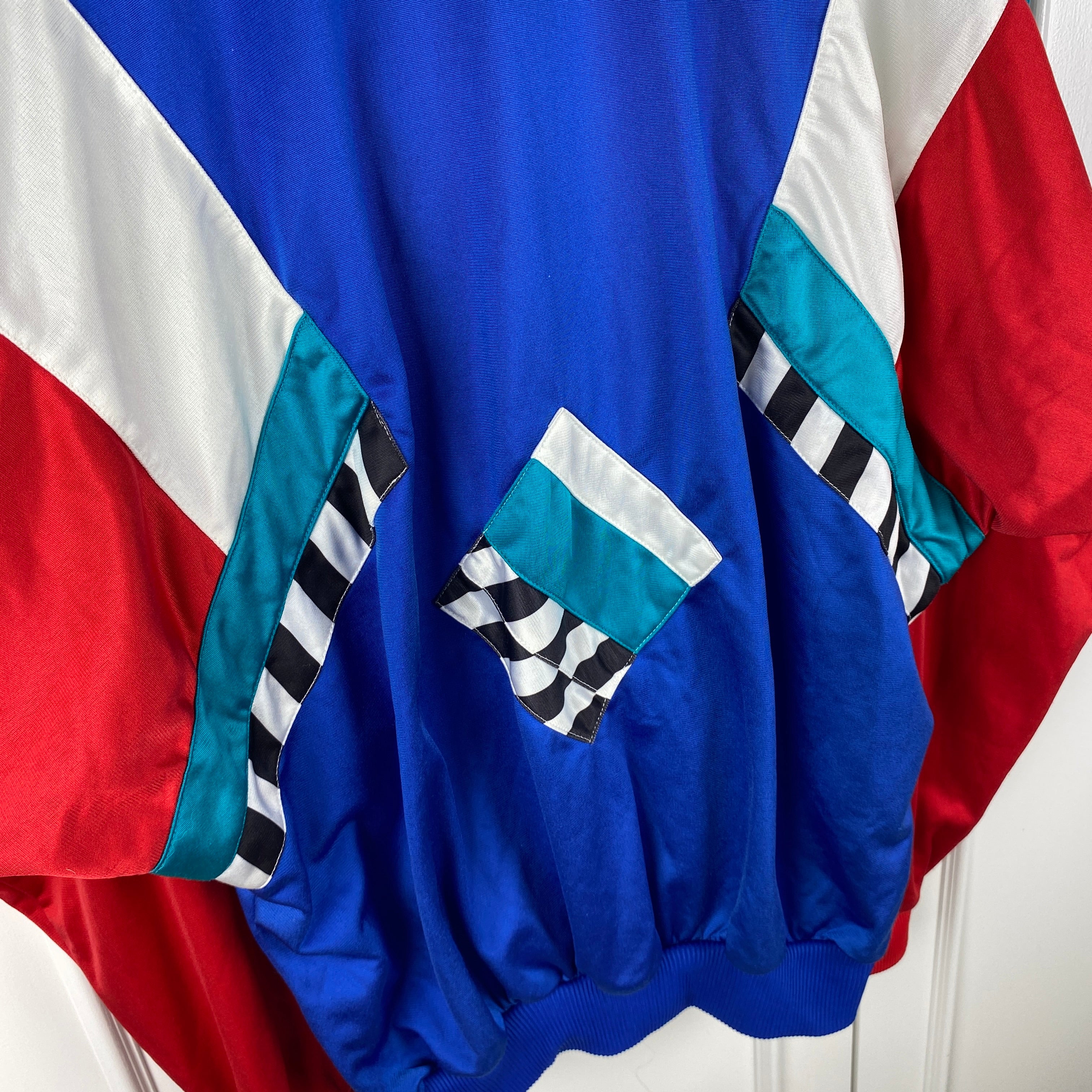 Adidas Vintage Track Jacket, Size L, Rare, Patchwork, 90’s