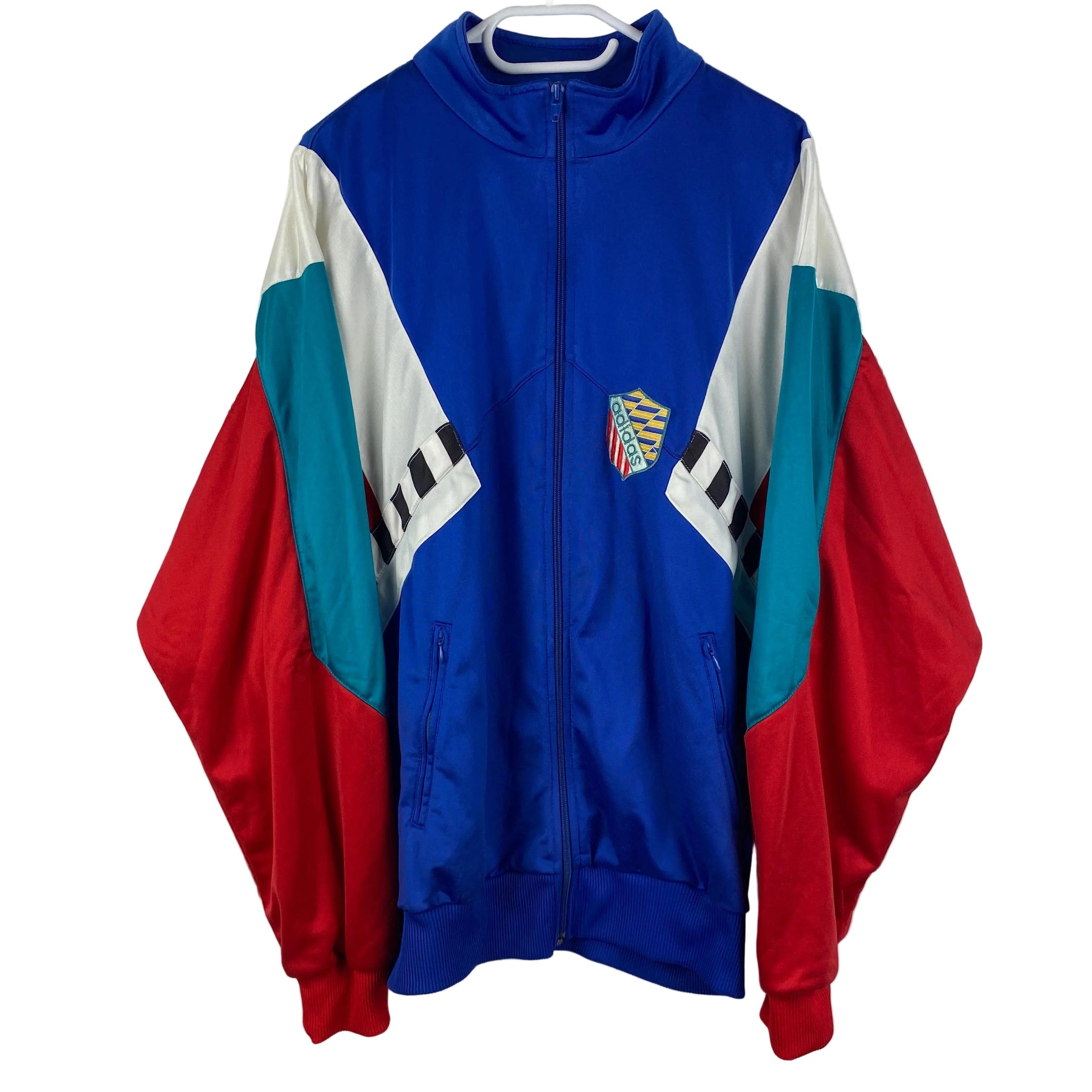 Adidas Vintage Track Jacket, Size L, Rare, Patchwork, 90’s
