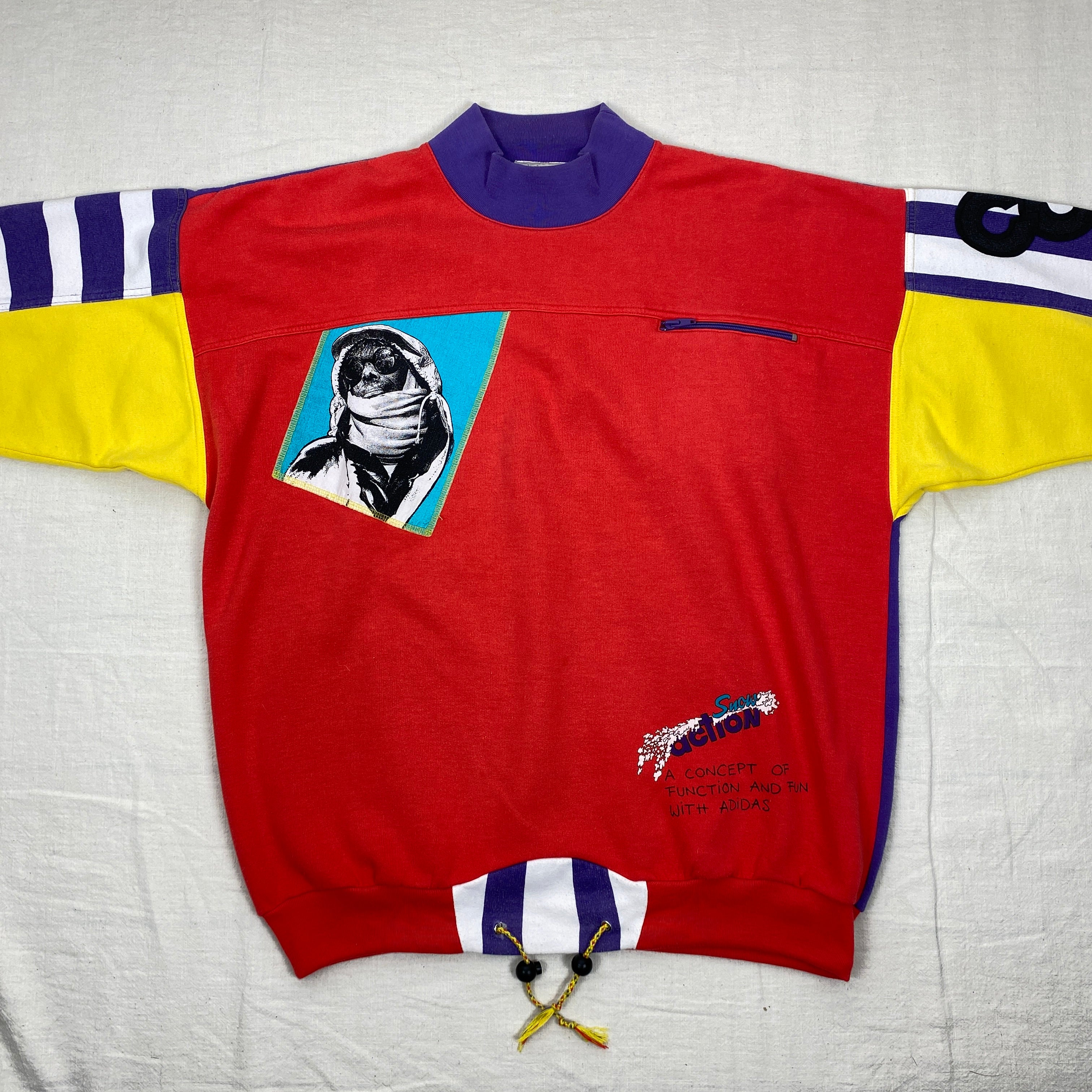 Adidas Vintage Sweatshirt, Size L, Snow Action, Come On, Rare, 90’s