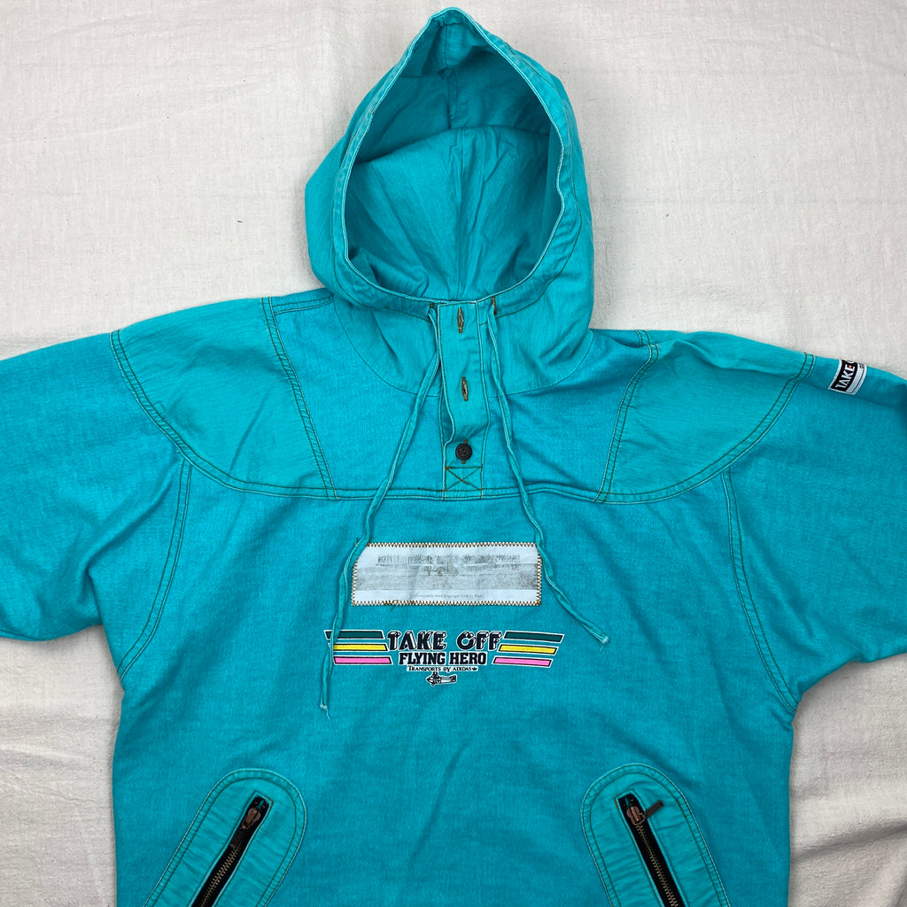 Adidas Vintage Track Jacket, Size L, Denim Hoodie 1990’s, Take Off