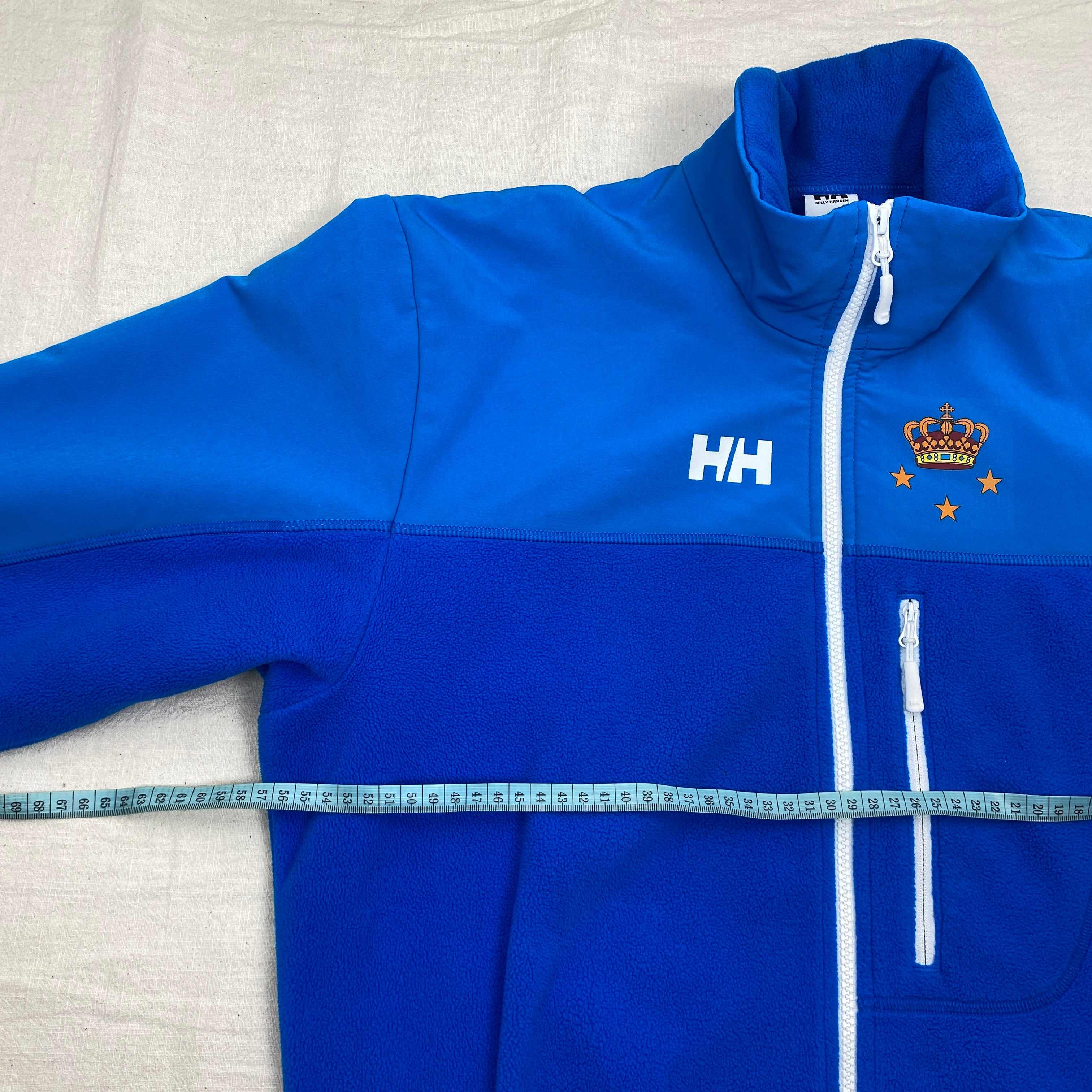 Helly Hansen Vintage Fleece Jacket, Size XL Slim Fit, Danish Royal Yacht Club, Y2K