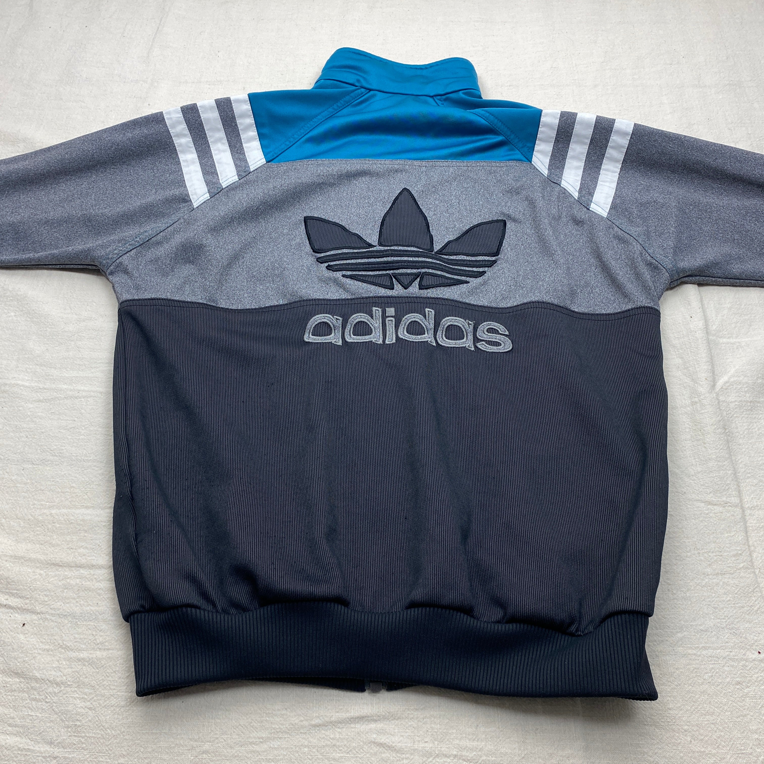 Adidas Vintage Track Jacket, Size M, Big Embroidered Logo, 90’s