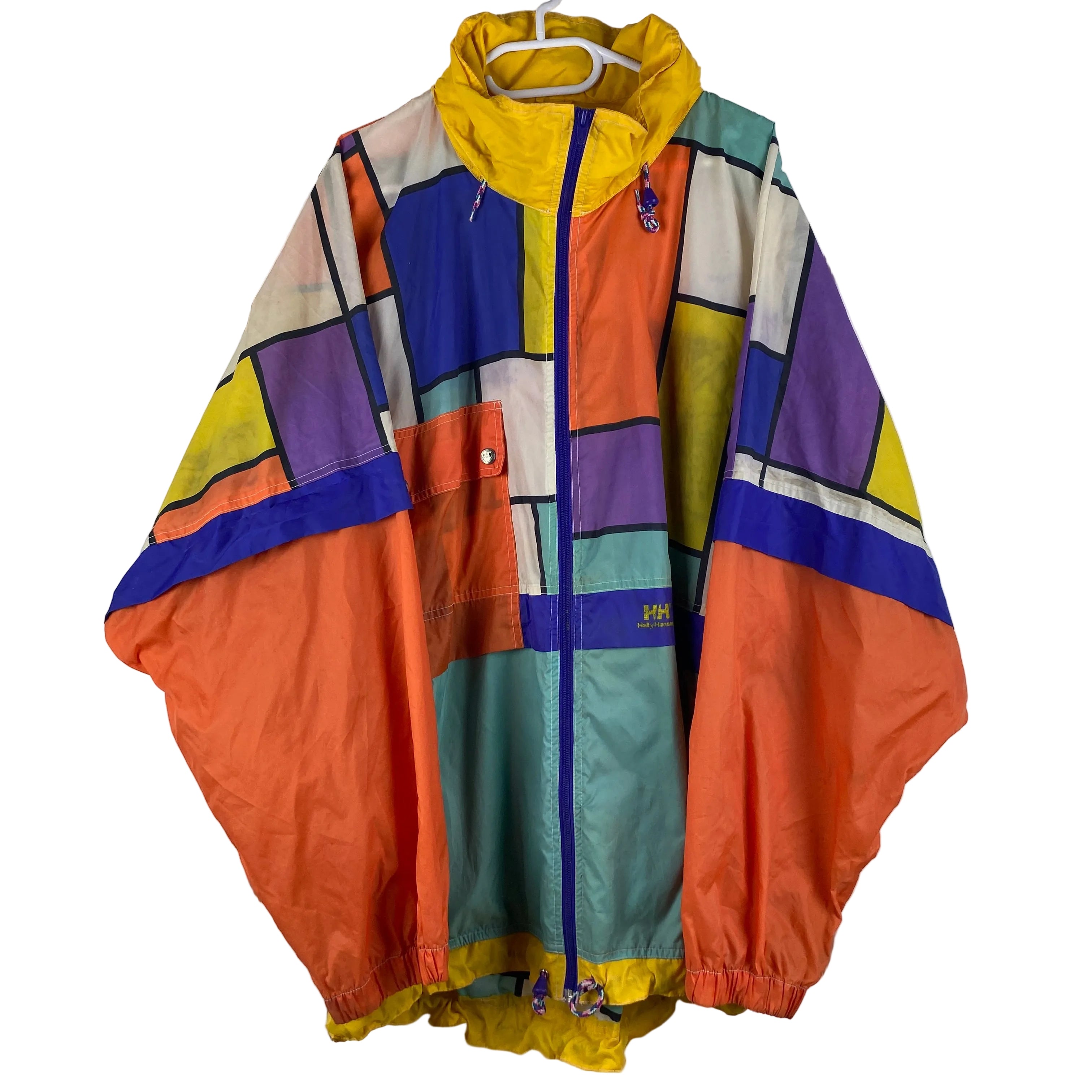 Helly Hansen Rain Jacket, Size L, Vintage 90's Retro Jacket, Distressed