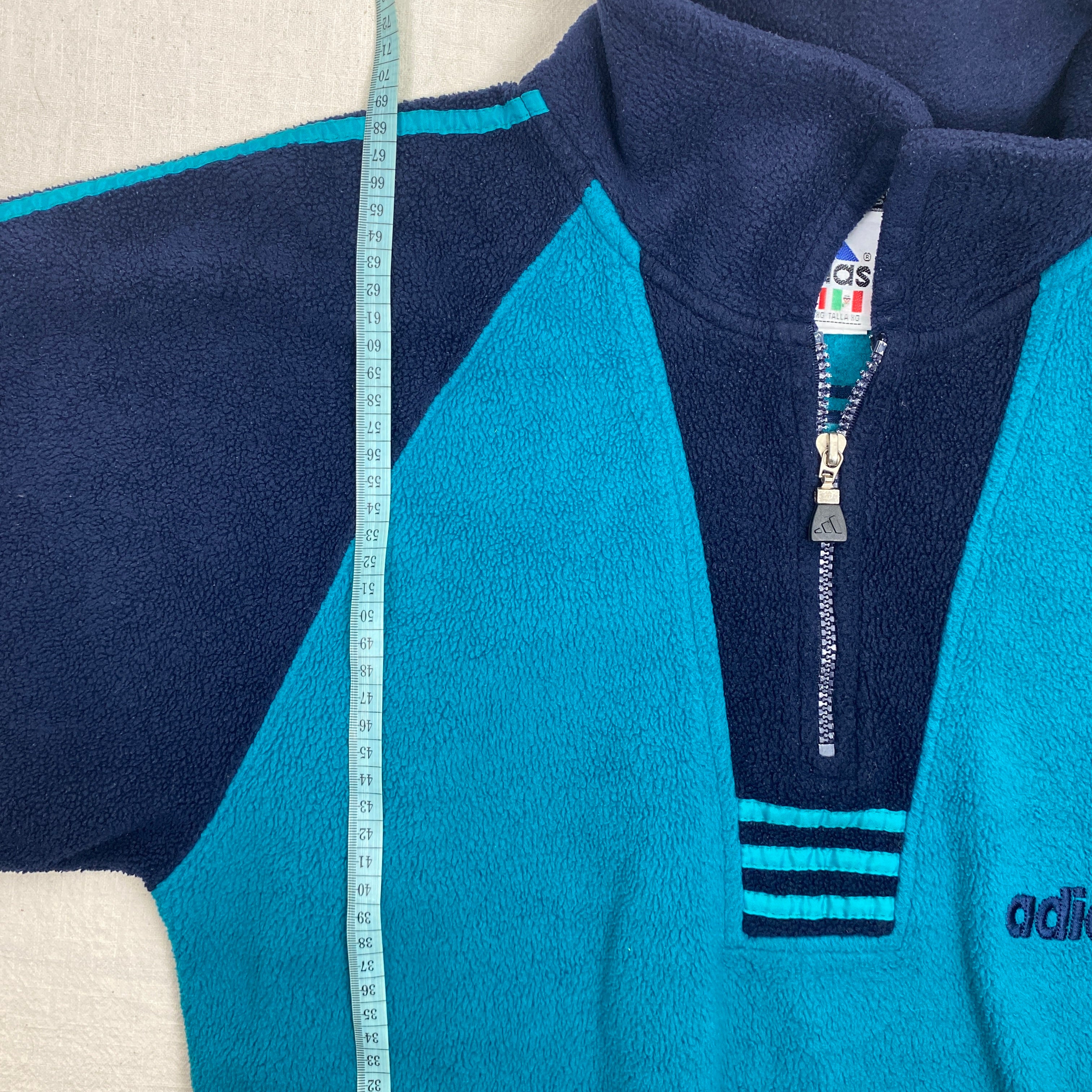 Adidas Vintage Fleece Sweatshirt, Size M, Half Zip, Y2K