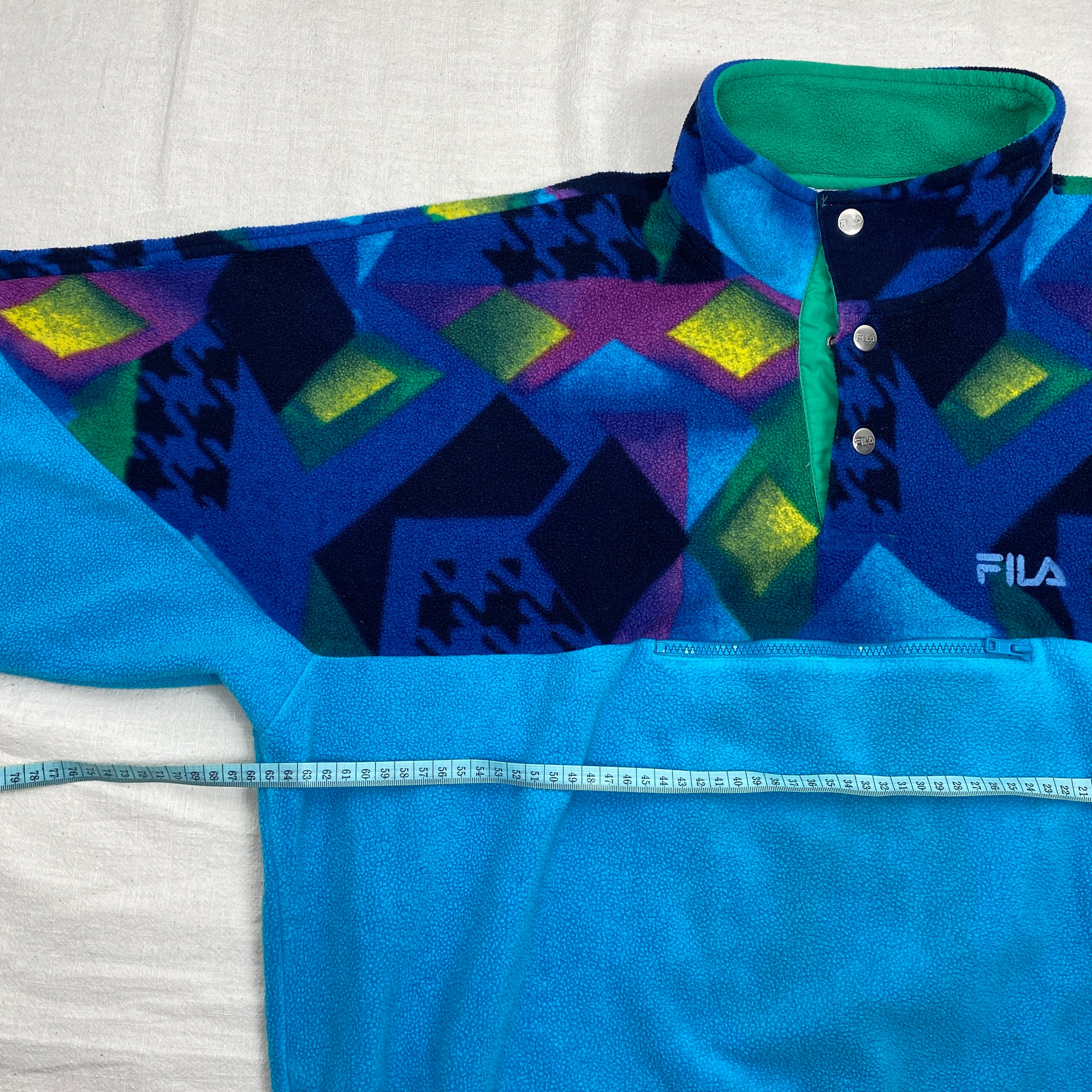 Fila Vintage Fleece Jacket, Size L, Made in Italy, 90’s