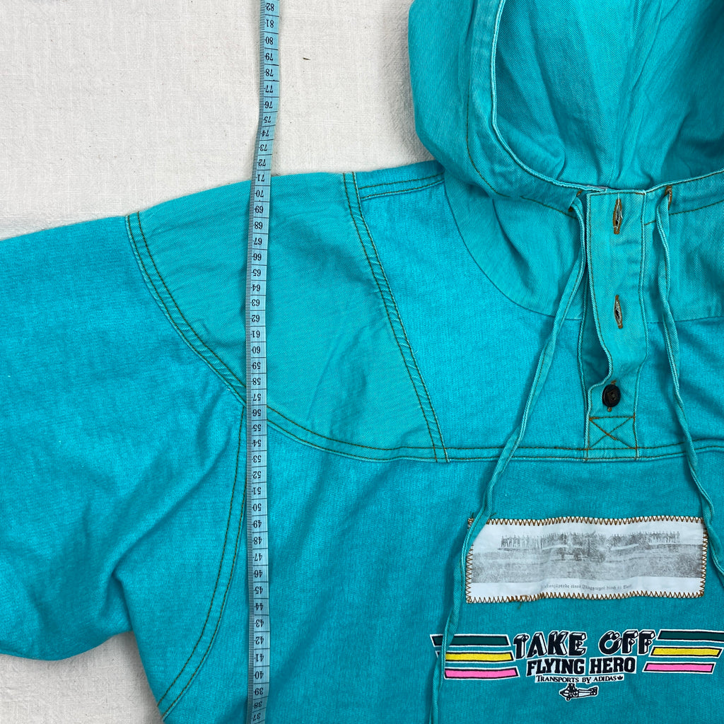 Adidas Vintage Track Jacket, Size L, Denim Hoodie 1990’s, Take Off