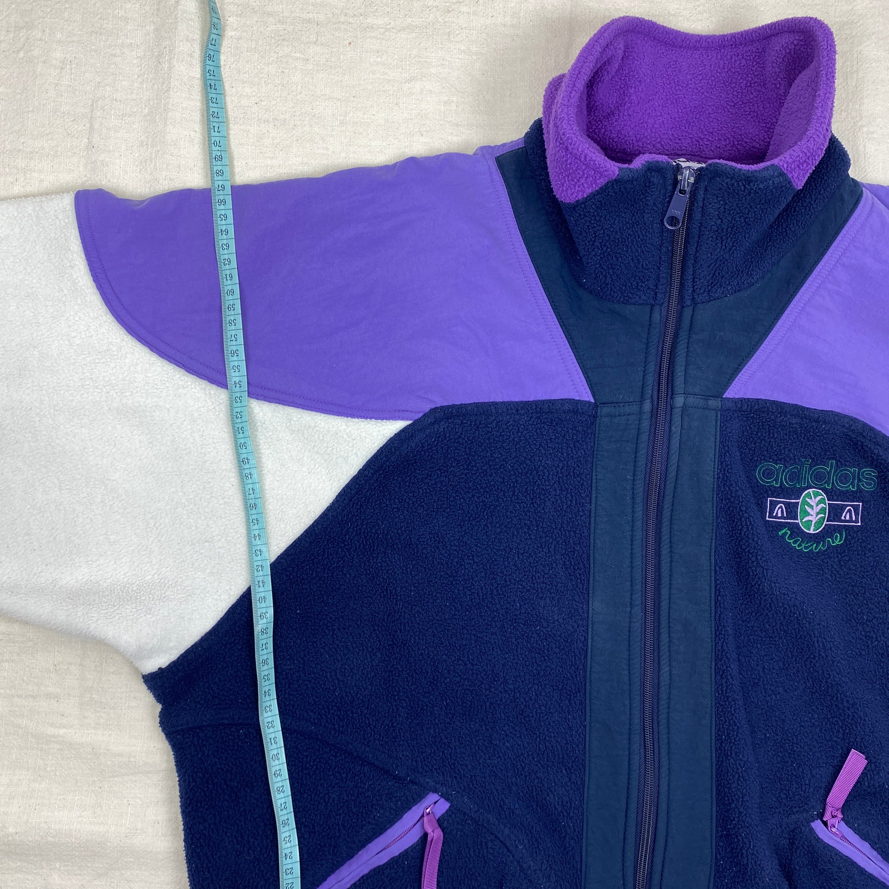 Adidas Vintage Fleece Jacket, Size L, Full Zip, 90’s