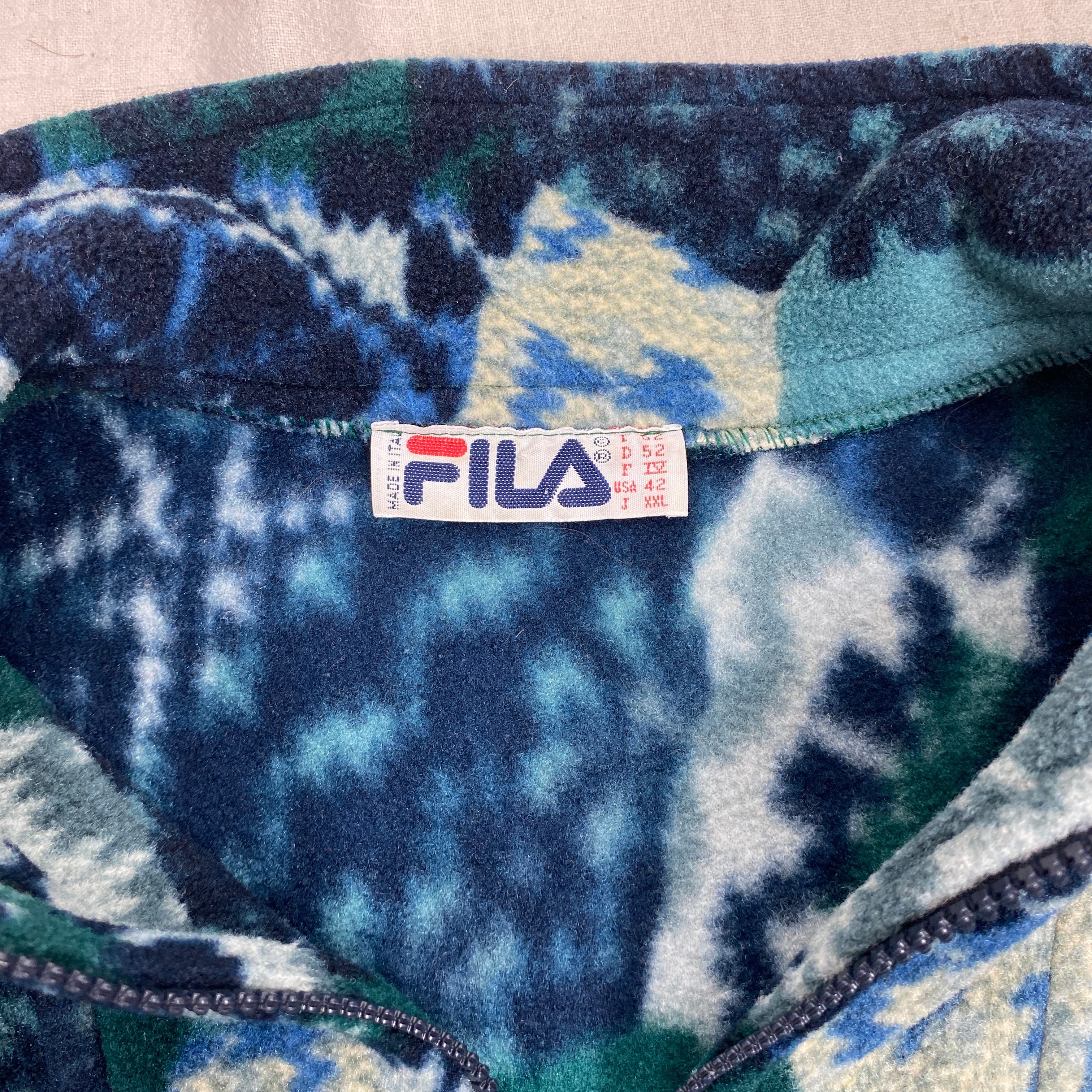 Fila Vintage Fleece Jacket, Size XL, Made in Italy, 90’s