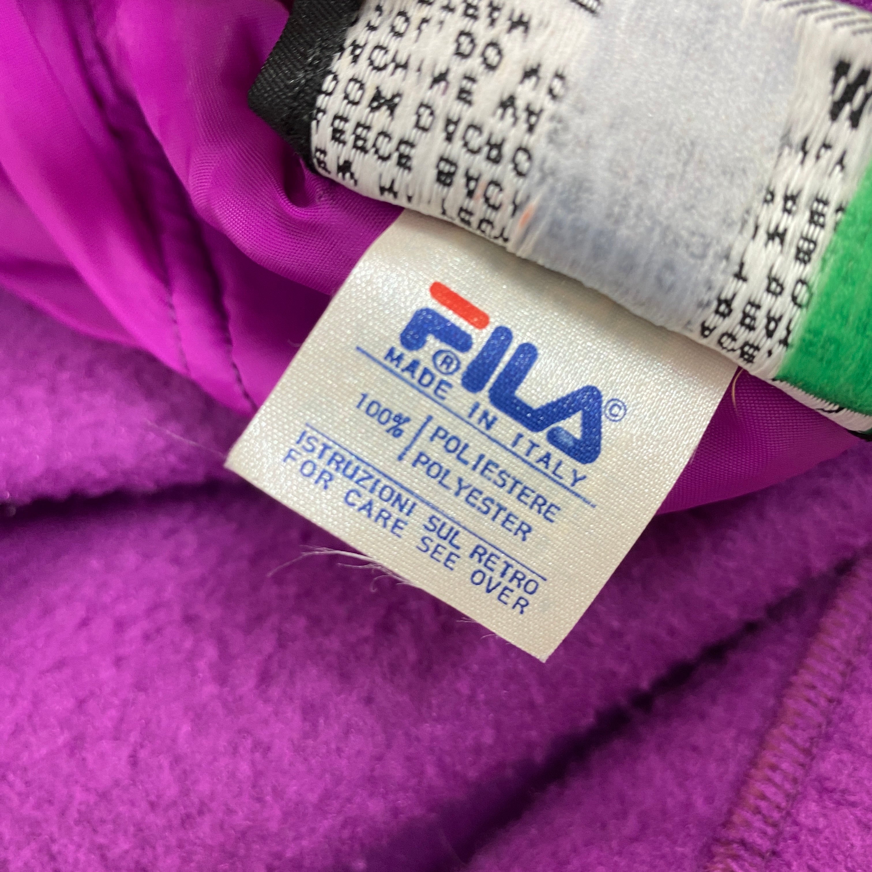 Fila Vintage Fleece Jacket, Size L, Made in Italy, 90’s