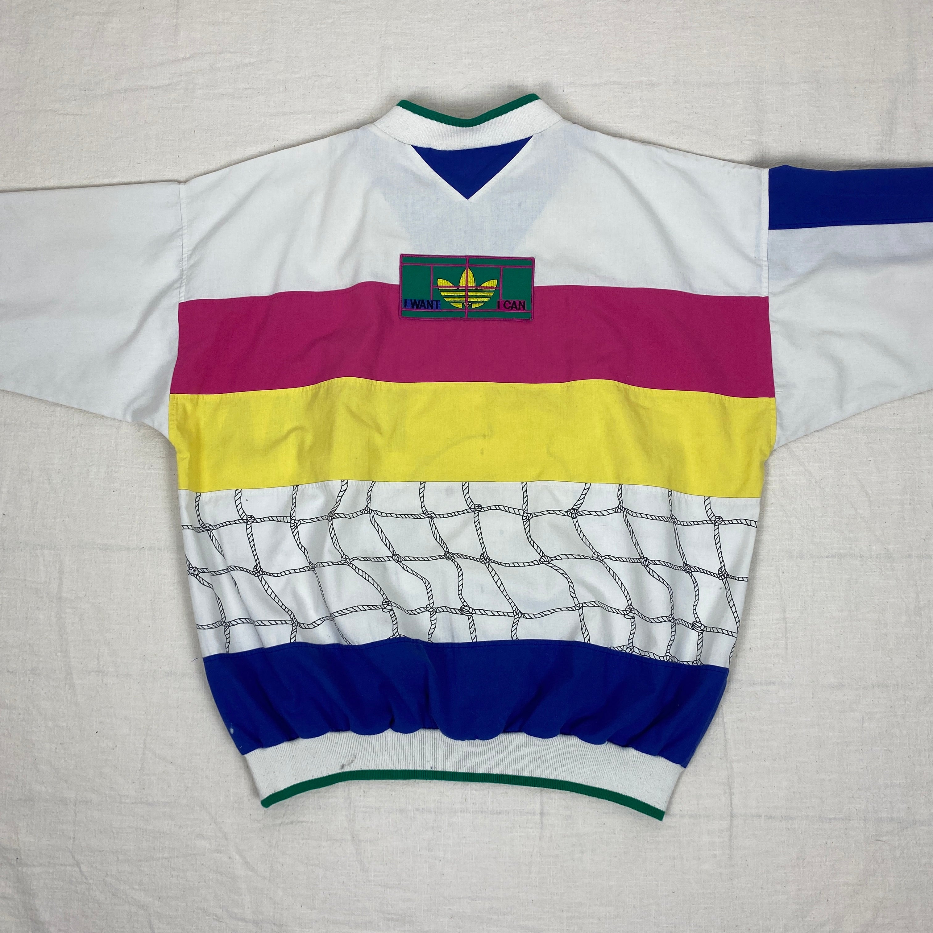 Adidas Vintage Sweatshirt, Size L, I Want I Can, Tennis, 80’s/90’s