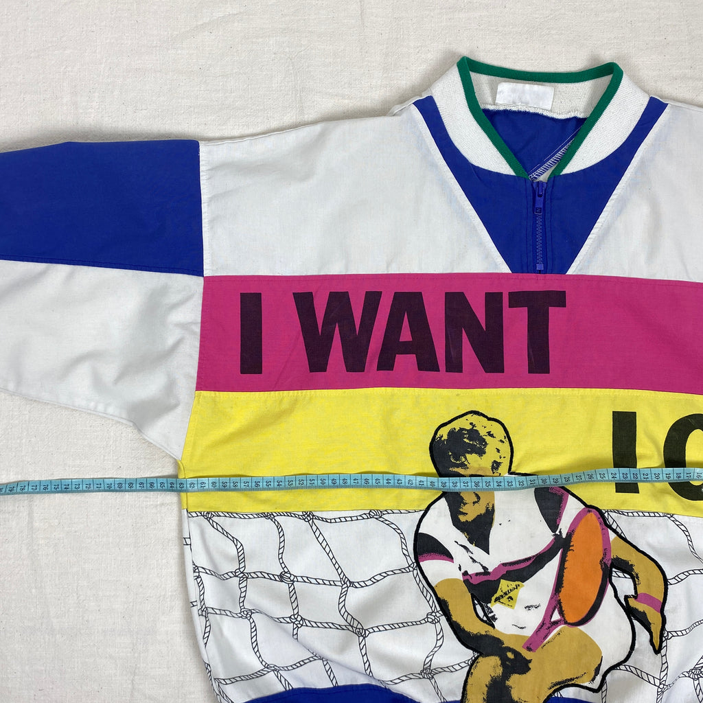 Adidas Vintage Sweatshirt, Size L, I Want I Can, Tennis, 80’s/90’s