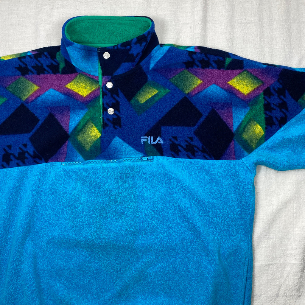 Fila Vintage Fleece Jacket, Size L, Made in Italy, 90’s