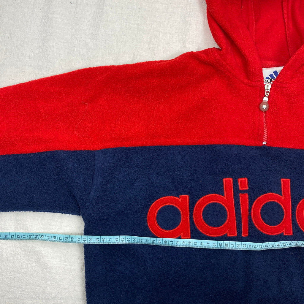 Adidas Vintage Fleece Hoodie, Size M, Embroidered logo, 90’s, Y2K