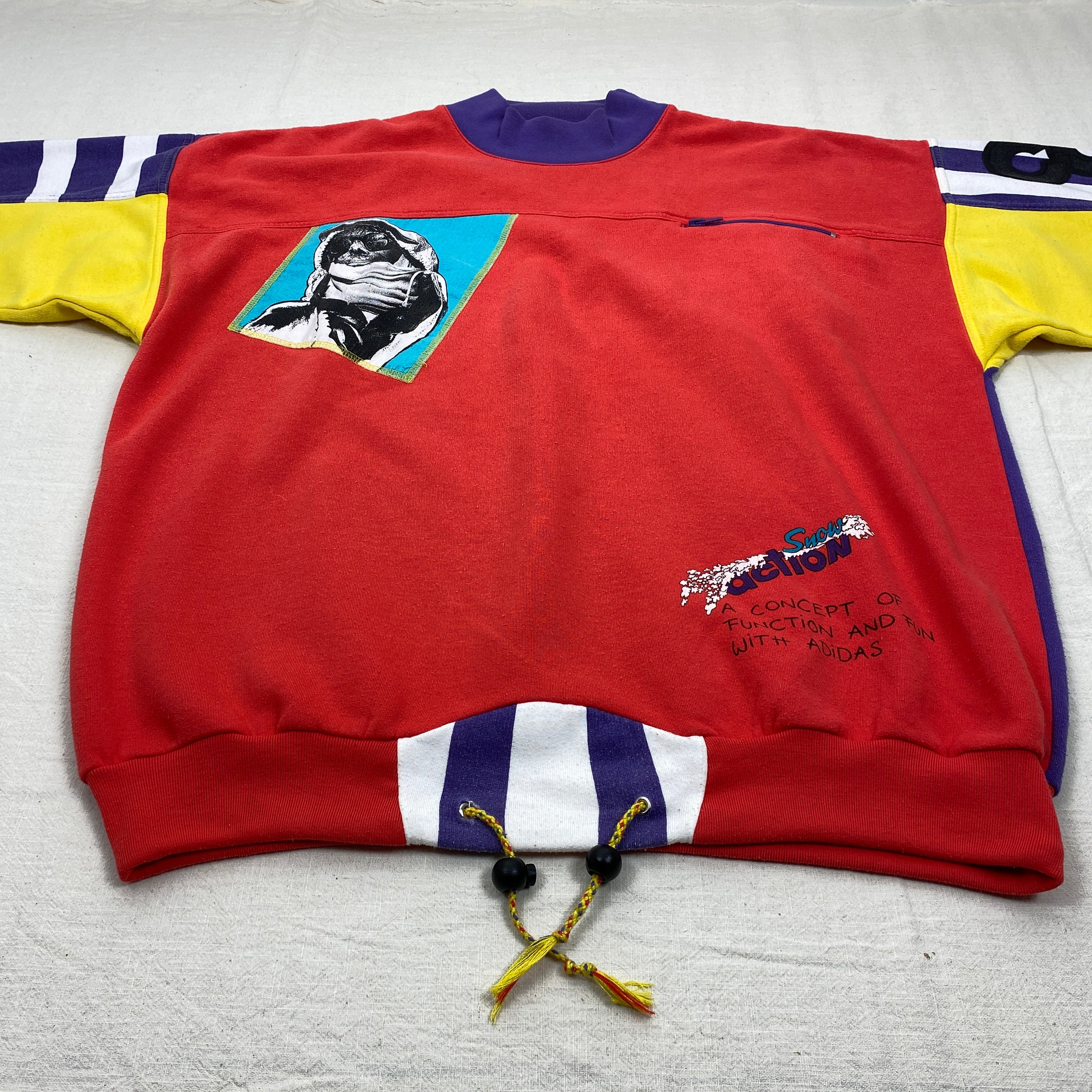 Adidas Vintage Sweatshirt, Size L, Snow Action, Come On, Rare, 90’s