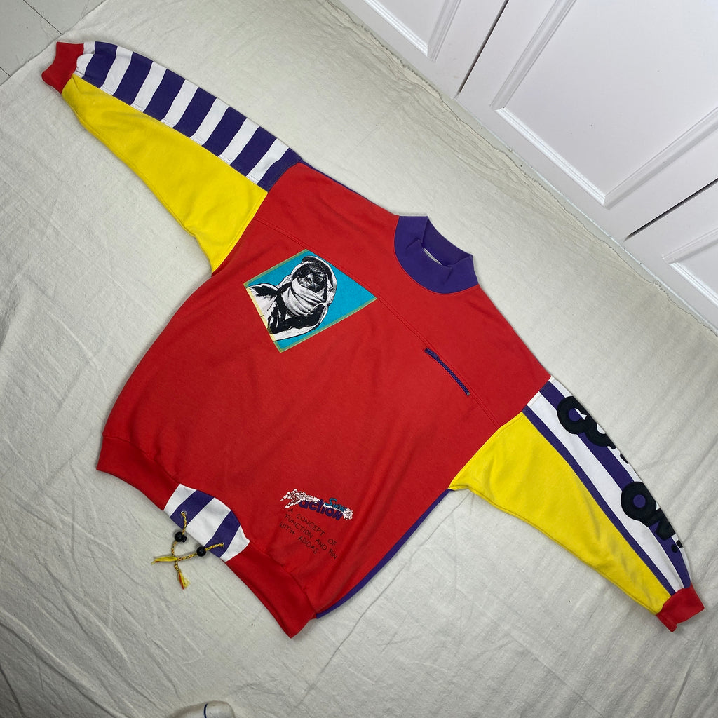 Adidas Vintage Sweatshirt, Size L, Snow Action, Come On, Rare, 90’s