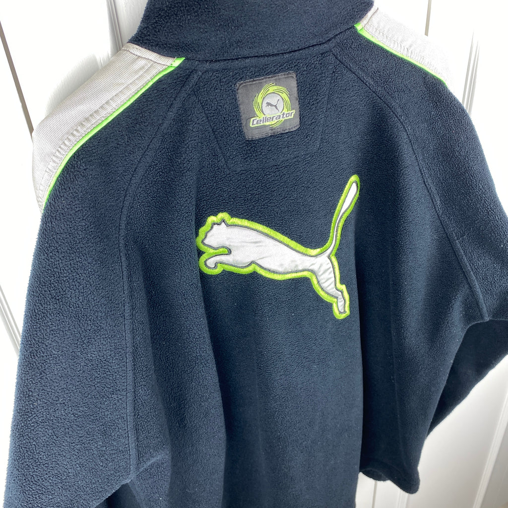 Puma Vintage Fleece Jacket, Size S, Embroidered Logo, 90’s
