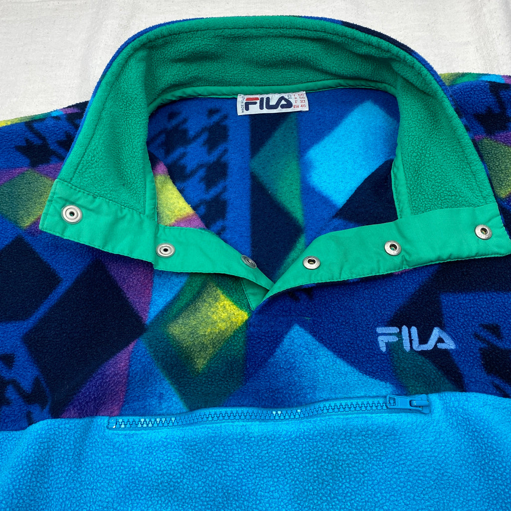 Fila Vintage Fleece Jacket, Size L, Made in Italy, 90’s