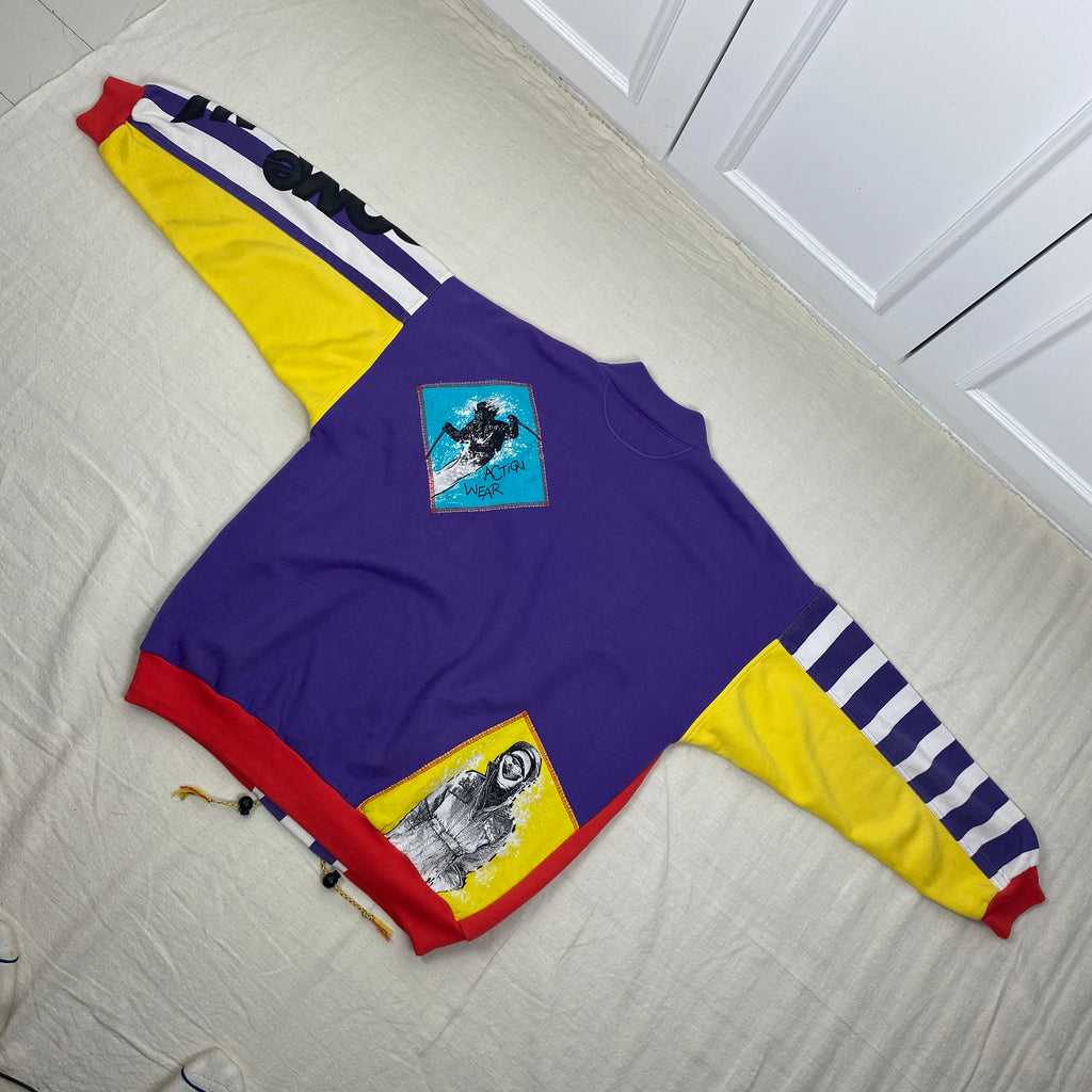 Adidas Vintage Sweatshirt, Size L, Snow Action, Come On, Rare, 90’s