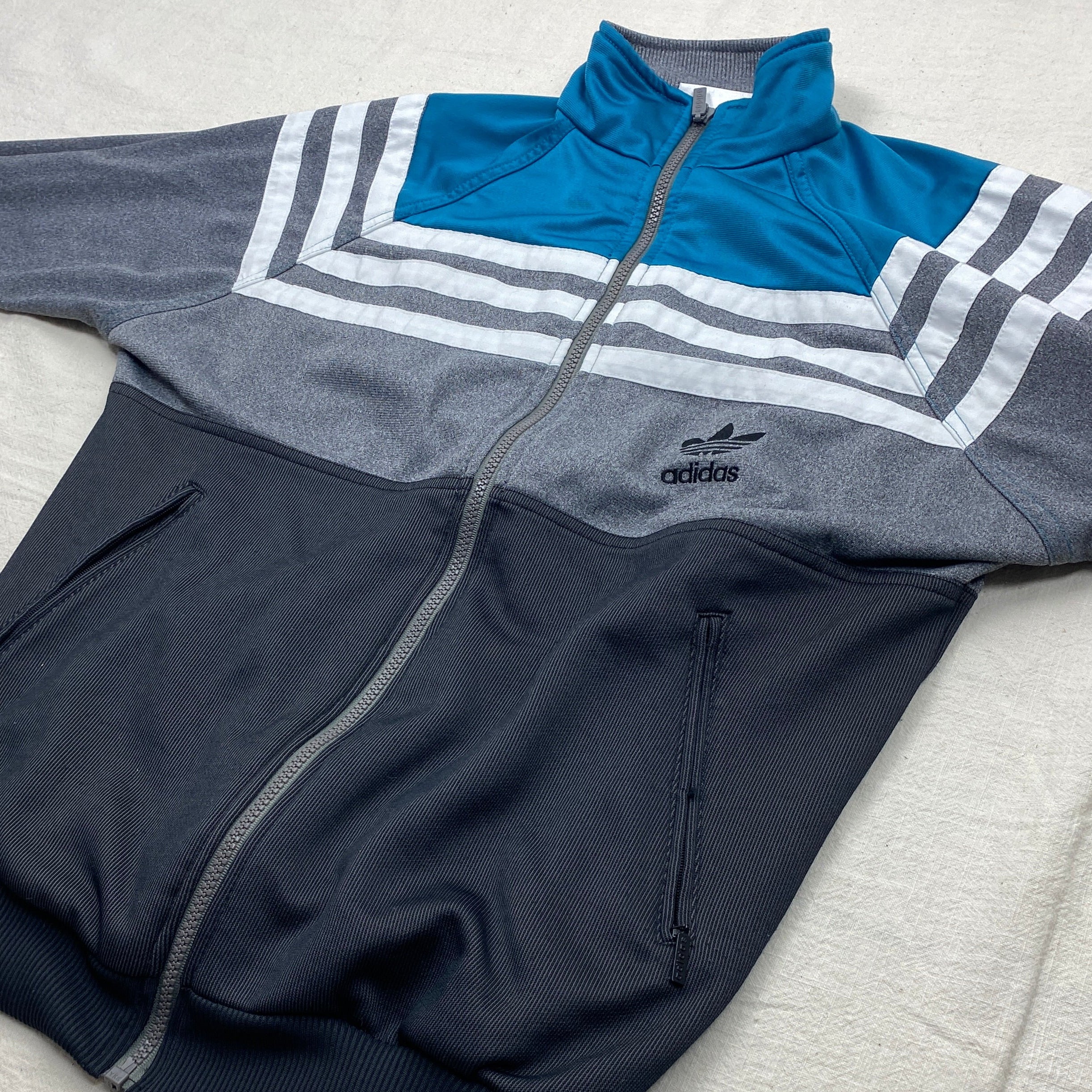Adidas Vintage Track Jacket, Size M, Big Embroidered Logo, 90’s